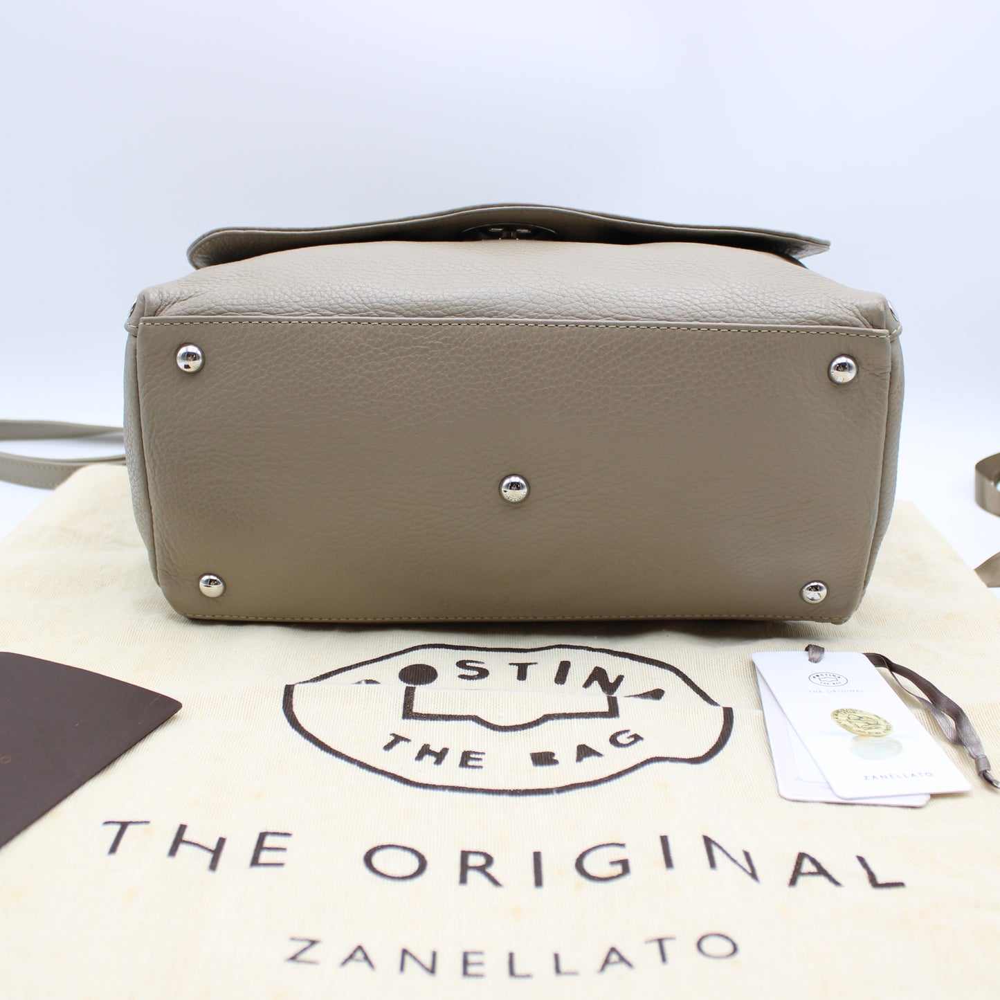 POSTINA ZANELLATO DAILY IN PELLE MARTELLATA GREY CRETA ZB128