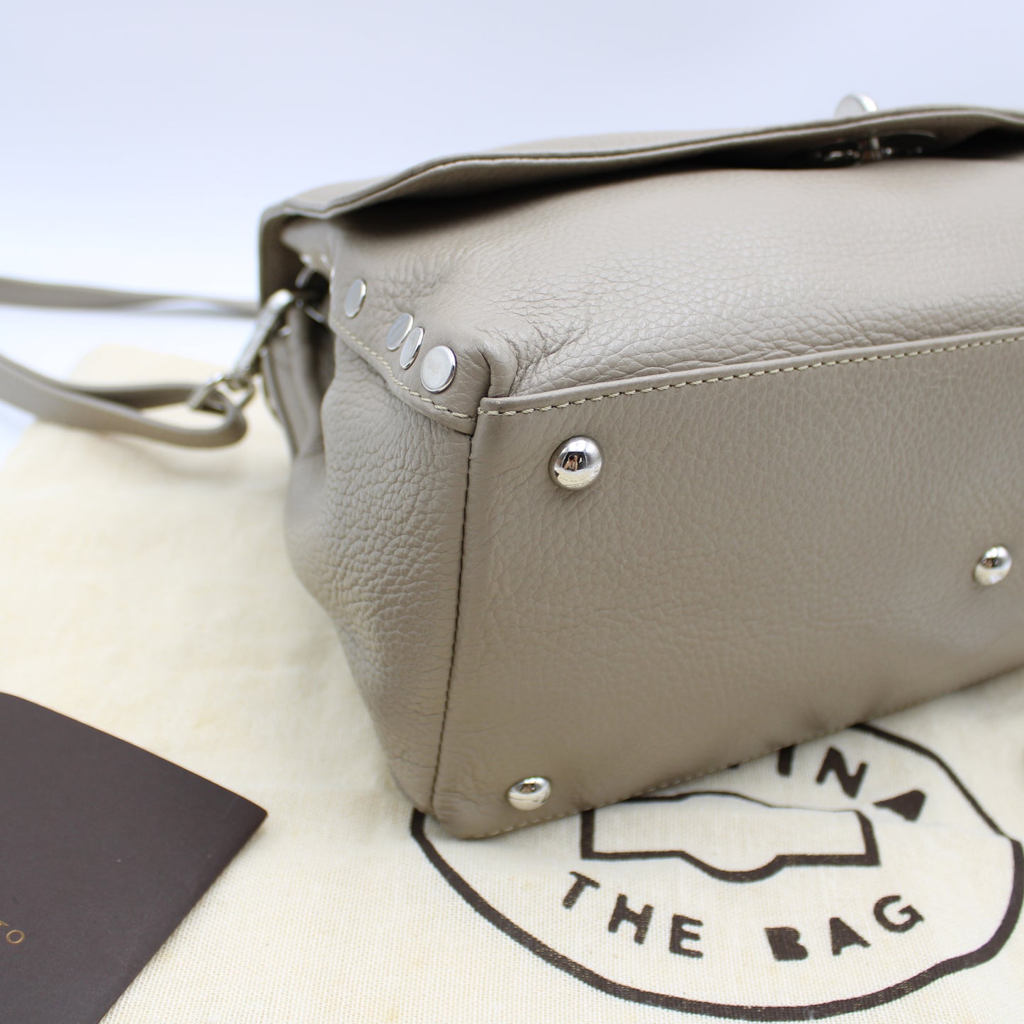 POSTINA ZANELLATO DAILY IN PELLE MARTELLATA GREY CRETA ZB128