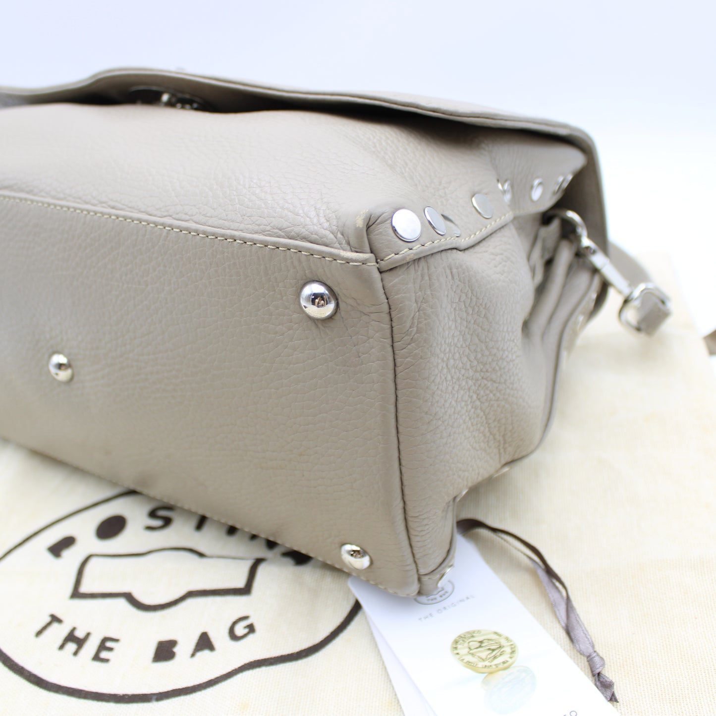 POSTINA ZANELLATO DAILY IN PELLE MARTELLATA GREY CRETA ZB128