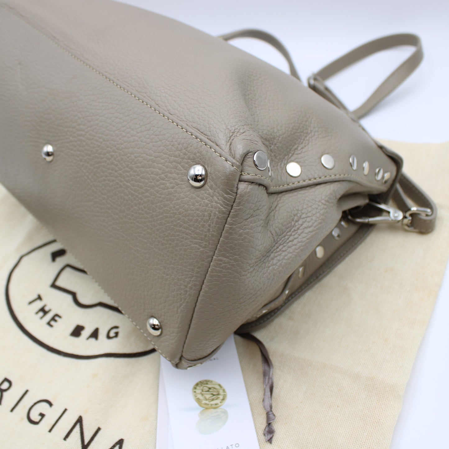 POSTINA ZANELLATO DAILY IN PELLE MARTELLATA GREY CRETA ZB128