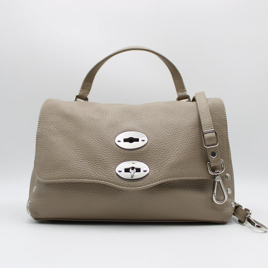 BORSA POSTINA ZANELLATO SMALL IN PELLE MARTELLATA GREY CRETA ZB129