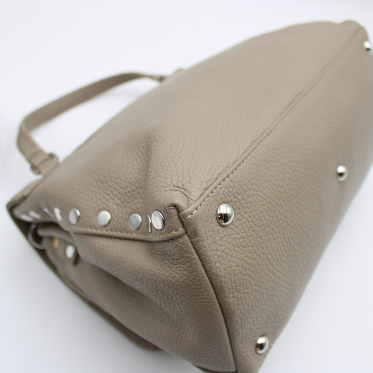BORSA POSTINA ZANELLATO SMALL IN PELLE MARTELLATA GREY CRETA ZB129