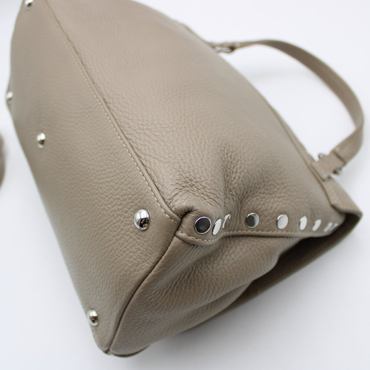 BORSA POSTINA ZANELLATO SMALL IN PELLE MARTELLATA GREY CRETA ZB129