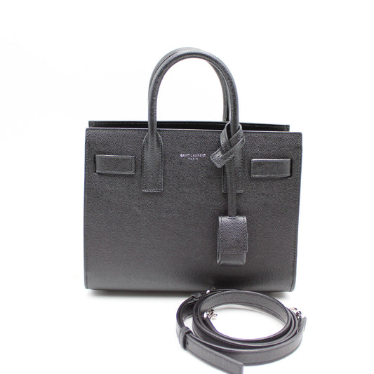 BORSA SAINT LAURENT SAC DE JOUR NANO IN PELLE MARTELLATA NERO YB122
