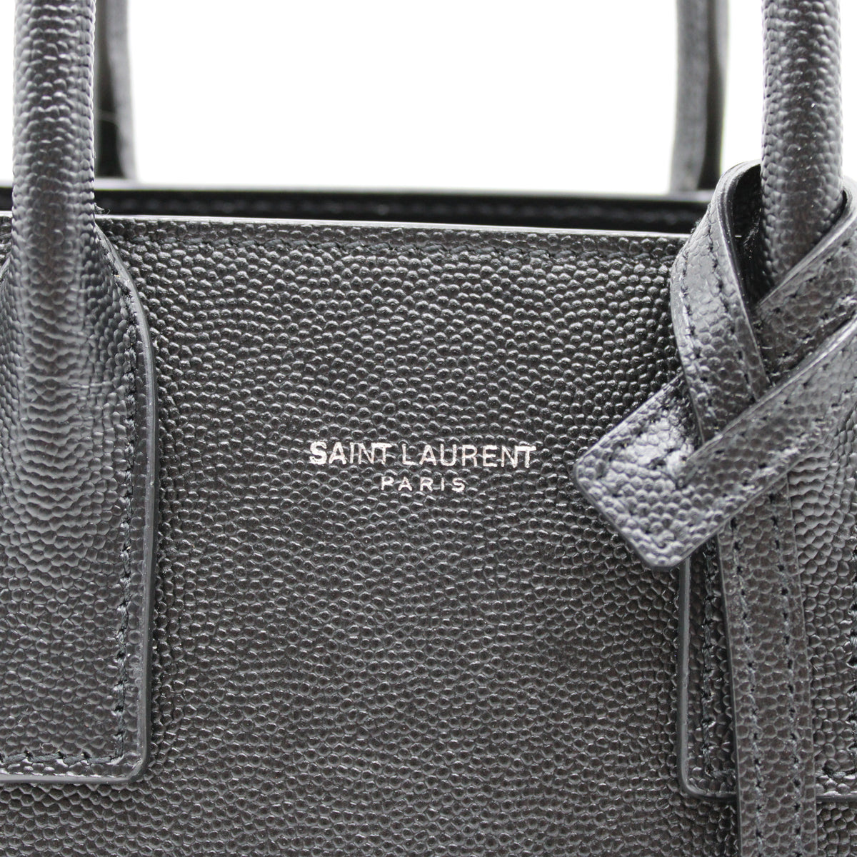 BORSA SAINT LAURENT SAC DE JOUR NANO IN PELLE MARTELLATA NERO YB122