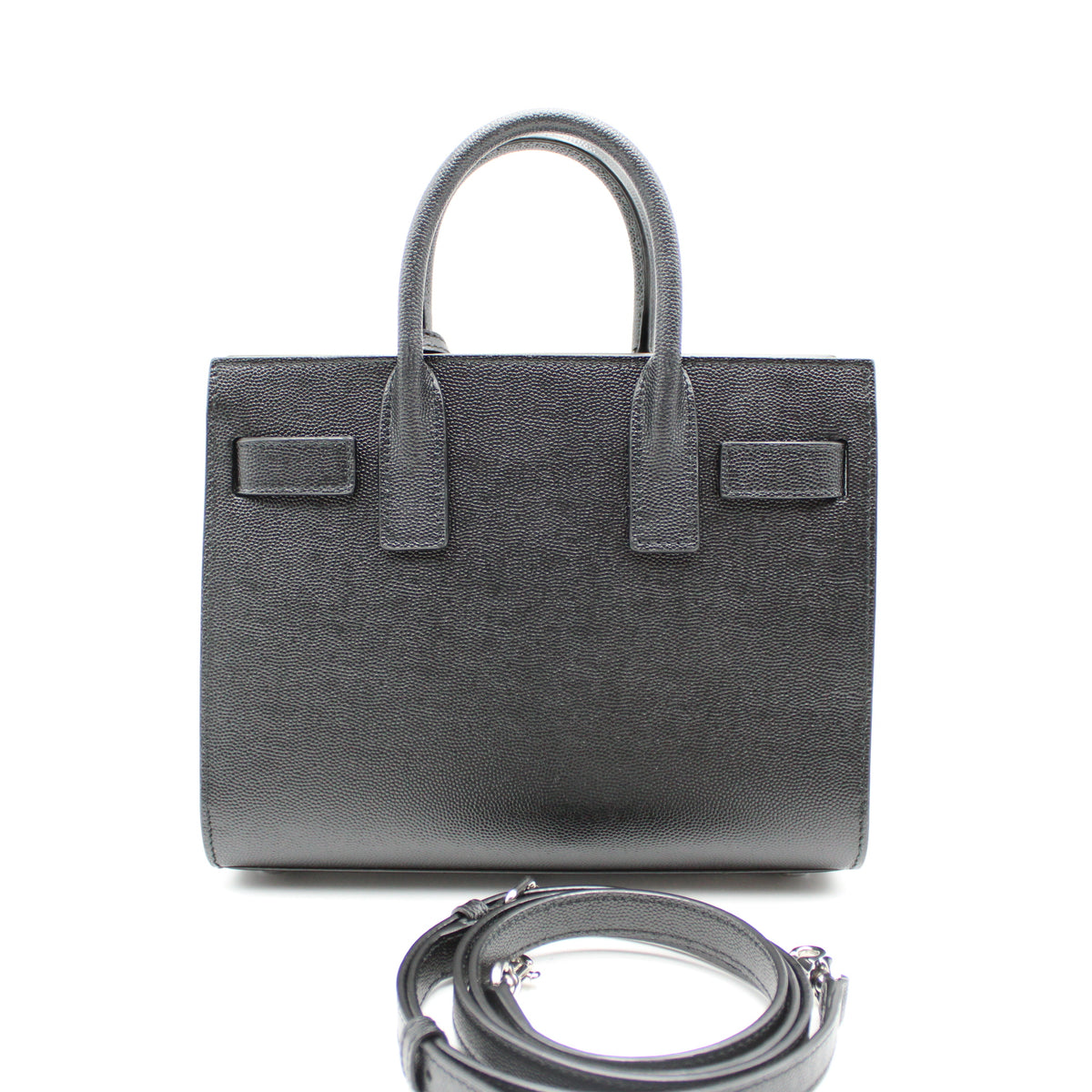 BORSA SAINT LAURENT SAC DE JOUR NANO IN PELLE MARTELLATA NERO YB122