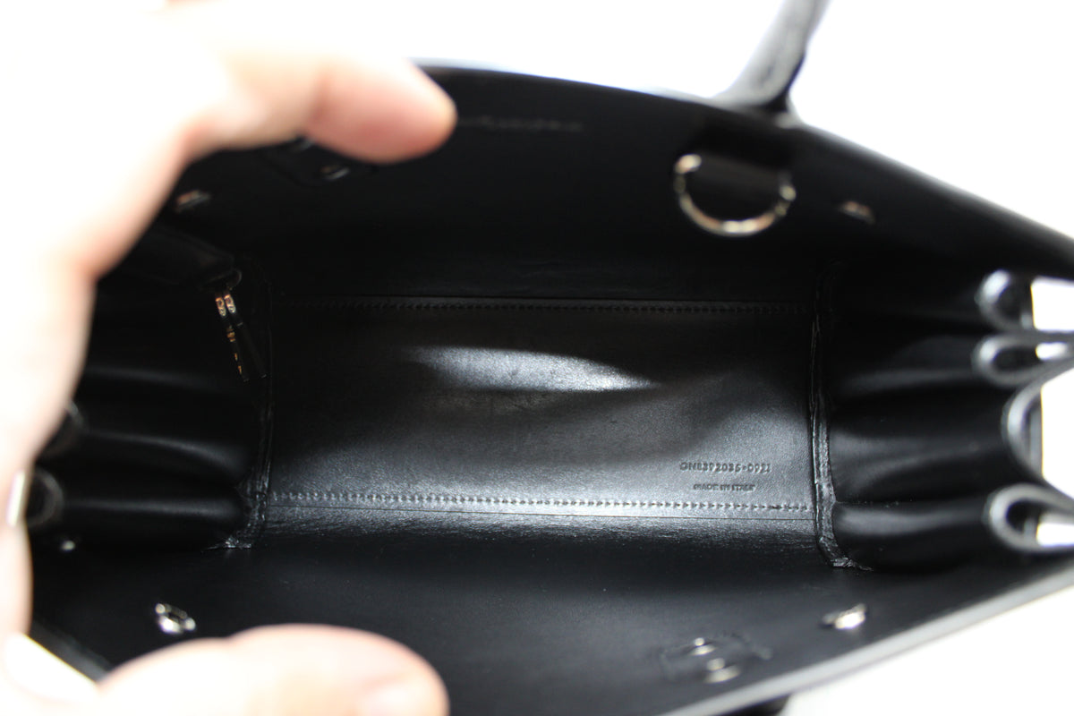 BORSA SAINT LAURENT SAC DE JOUR NANO IN PELLE MARTELLATA NERO YB122