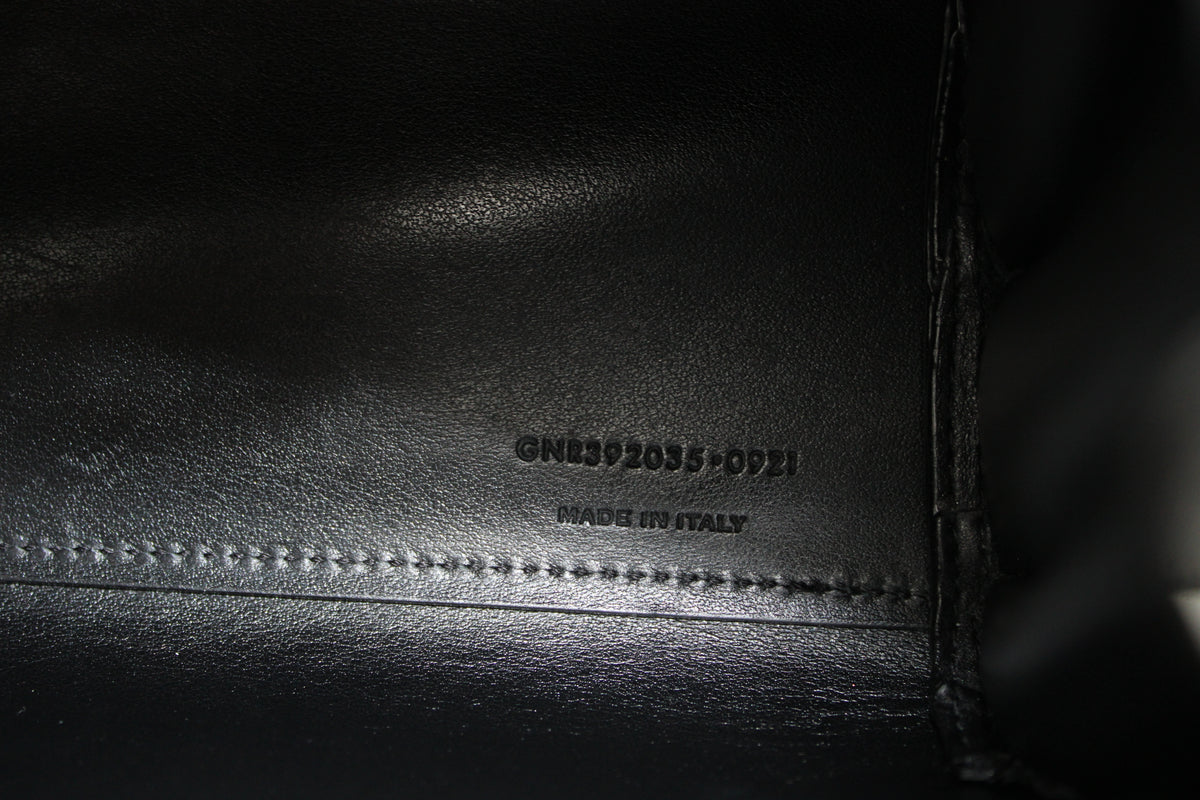 BORSA SAINT LAURENT SAC DE JOUR NANO IN PELLE MARTELLATA NERO YB122