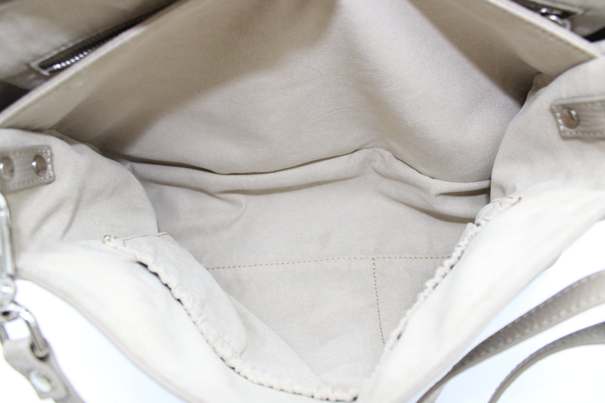 BORSA POSTINA ZANELLATO SMALL IN PELLE MARTELLATA GREY CRETA ZB130