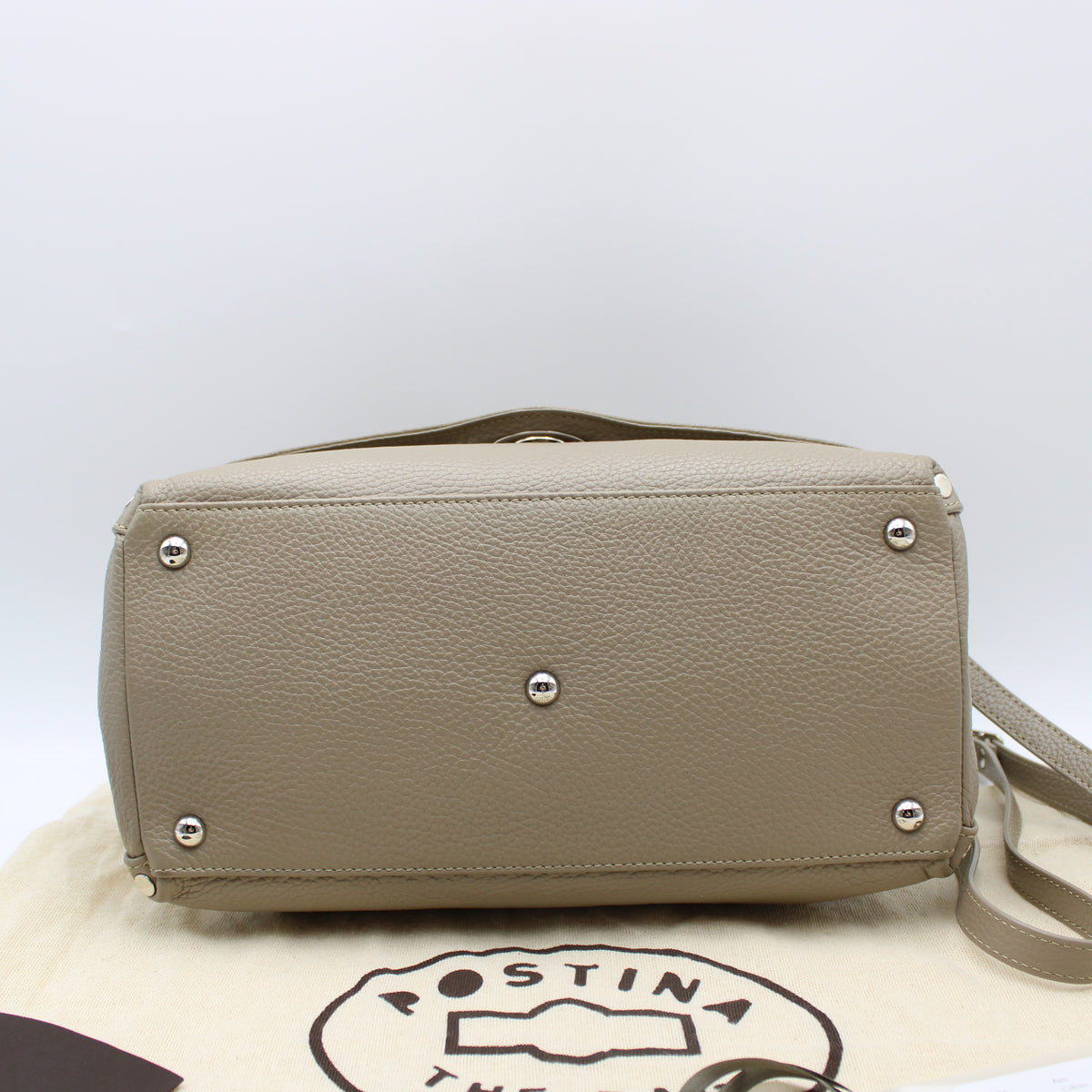 BORSA POSTINA ZANELLATO SMALL IN PELLE MARTELLATA GREY CRETA ZB130