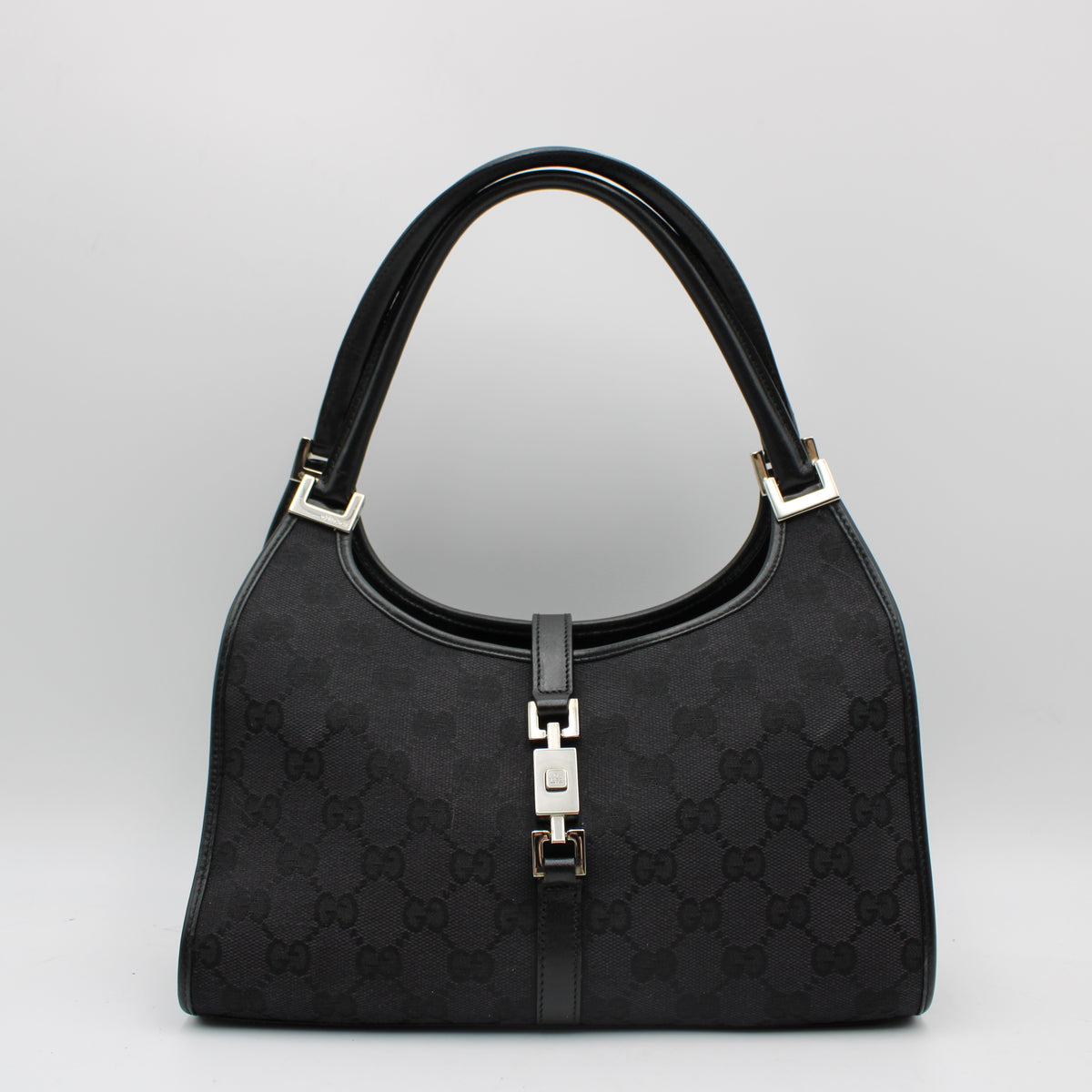 BORSA GUCCI JACKIE BARDOT TELA E PELLE NERA GB263