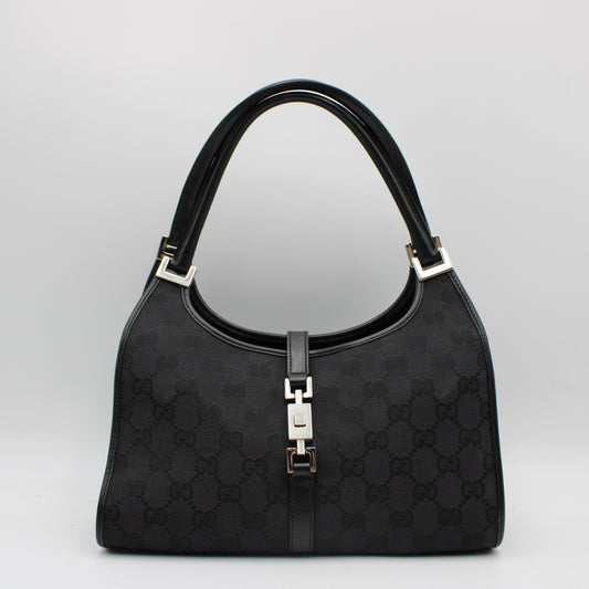BORSA GUCCI JACKIE BARDOT TELA E PELLE NERA GB263