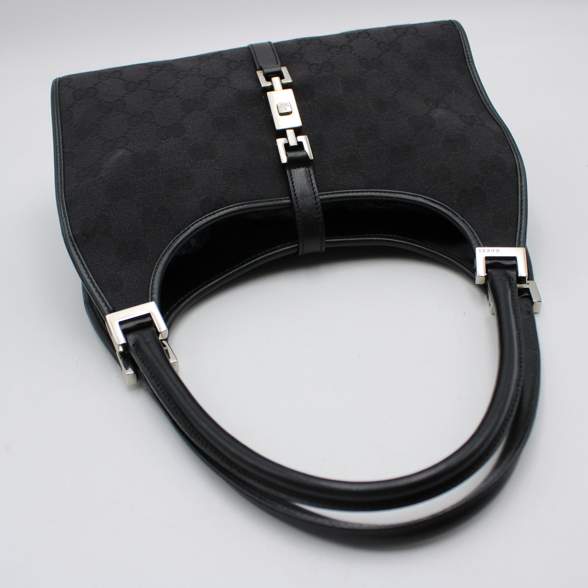 BORSA GUCCI JACKIE BARDOT TELA E PELLE NERA GB263
