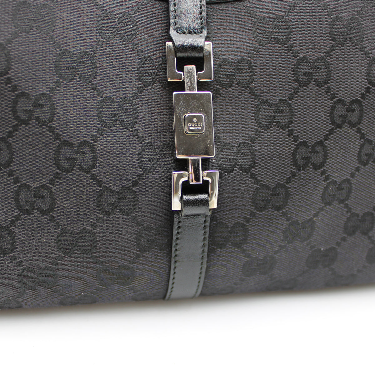 BORSA GUCCI JACKIE BARDOT TELA E PELLE NERA GB263