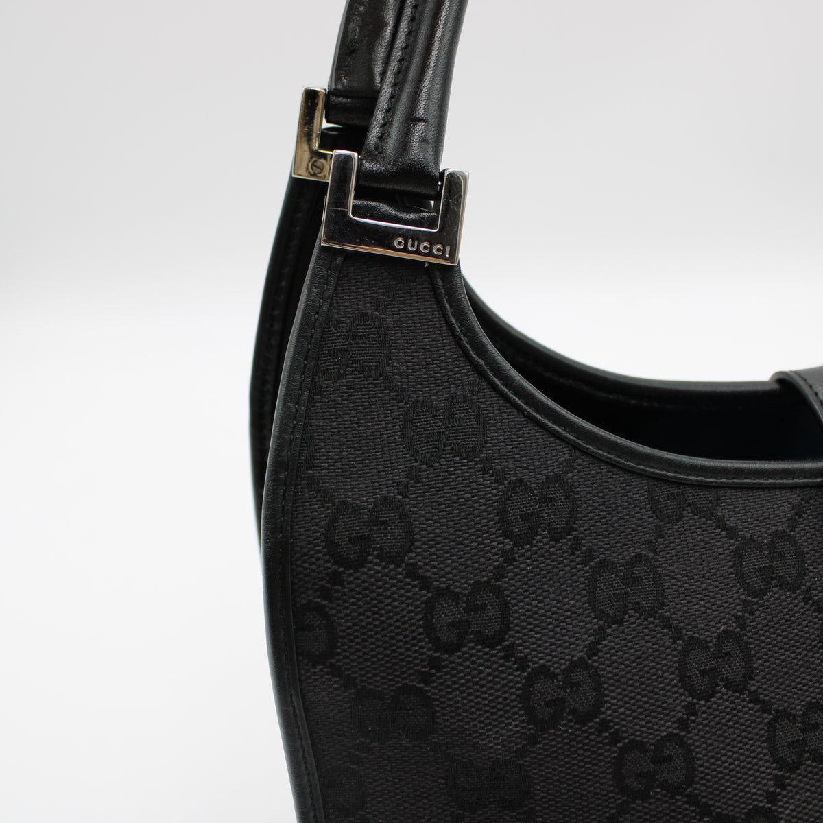 BORSA GUCCI JACKIE BARDOT TELA E PELLE NERA GB263