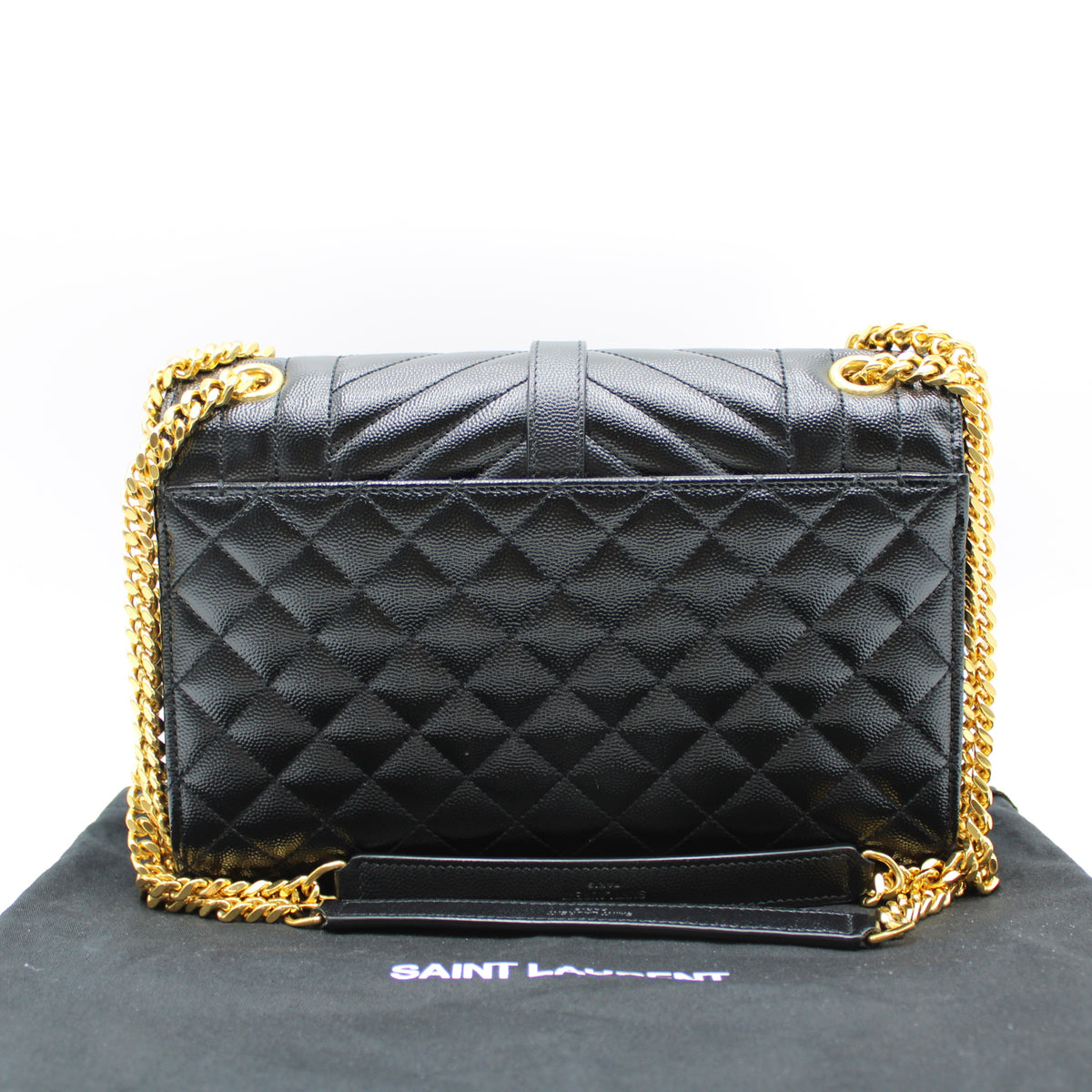 BORSA SAINT LAURENT ENVELOPE MEDIUM IN PELLE CAVIAR NERA YB123