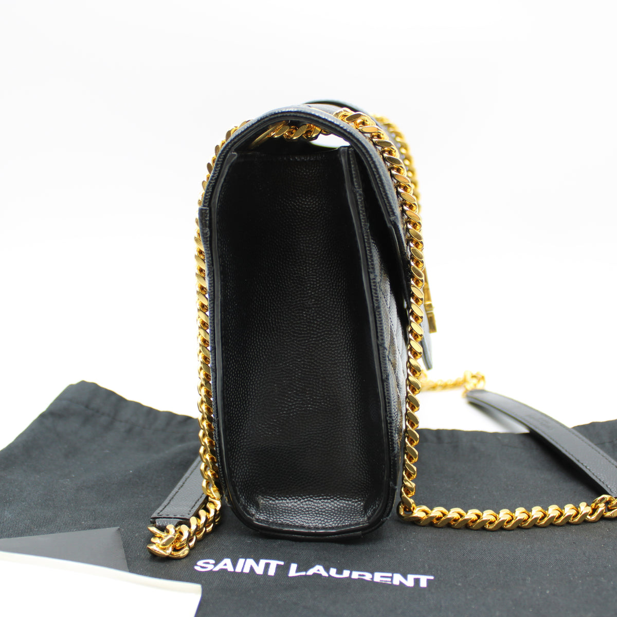 BORSA SAINT LAURENT ENVELOPE MEDIUM IN PELLE CAVIAR NERA YB123