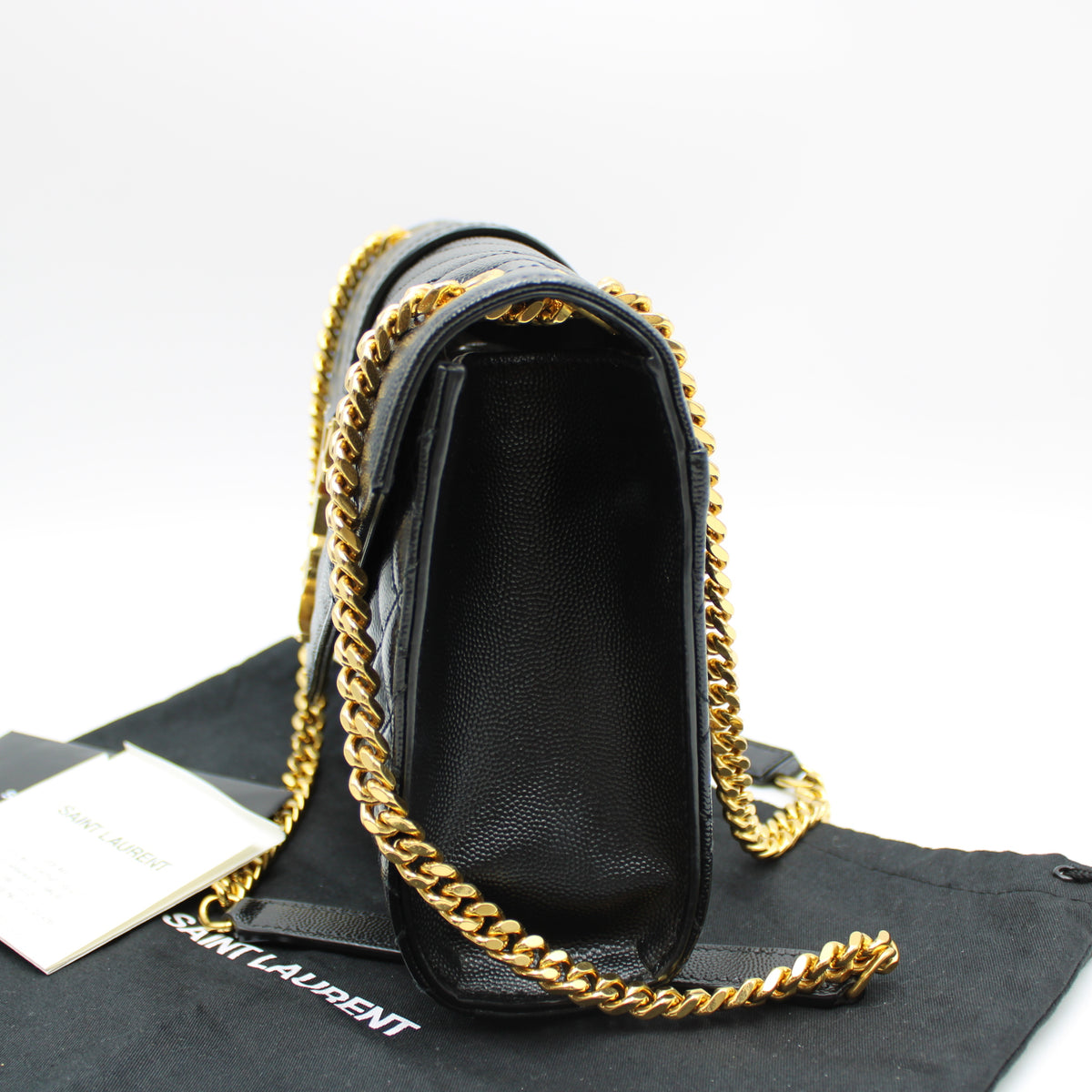 BORSA SAINT LAURENT ENVELOPE MEDIUM IN PELLE CAVIAR NERA YB123