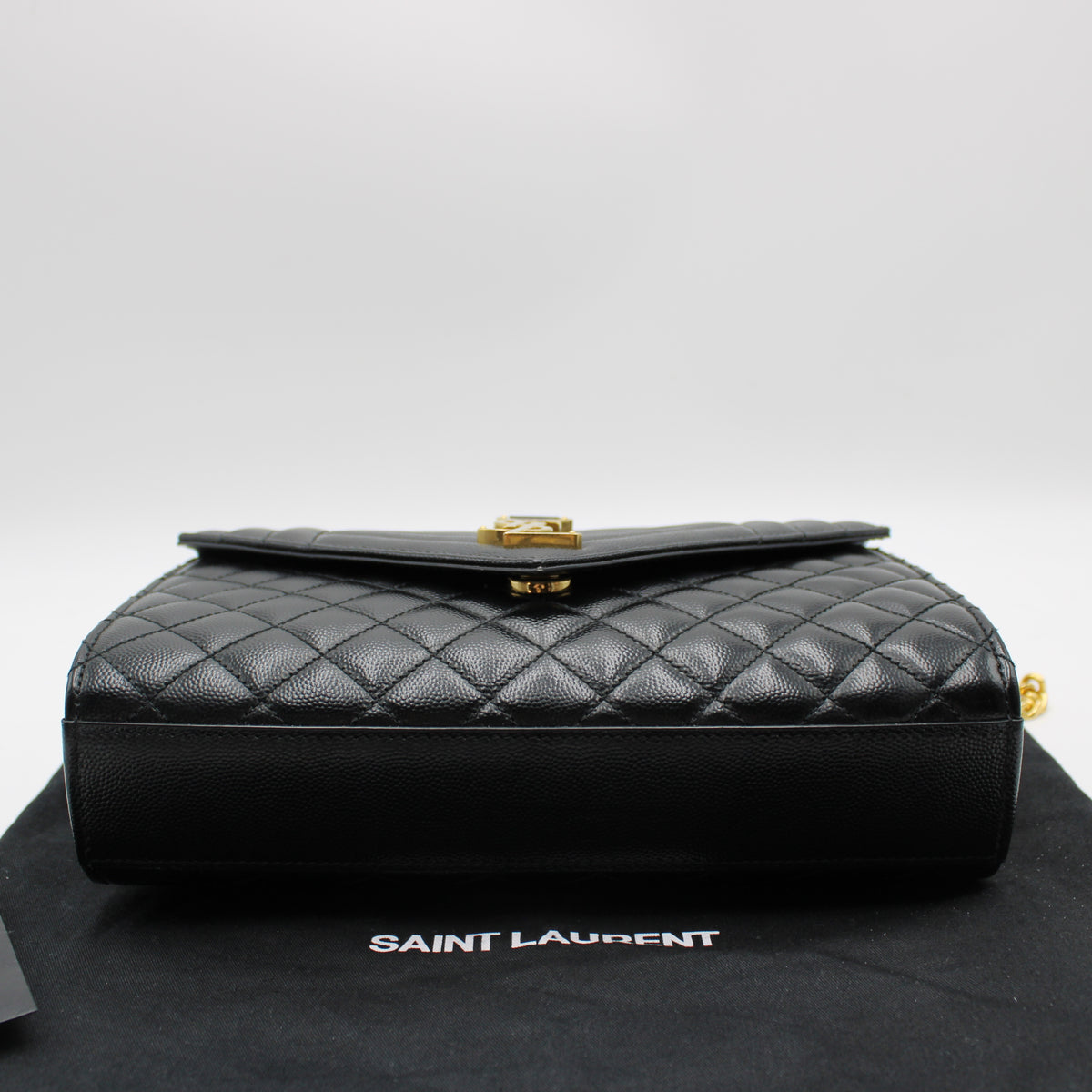 BORSA SAINT LAURENT ENVELOPE MEDIUM IN PELLE CAVIAR NERA YB123