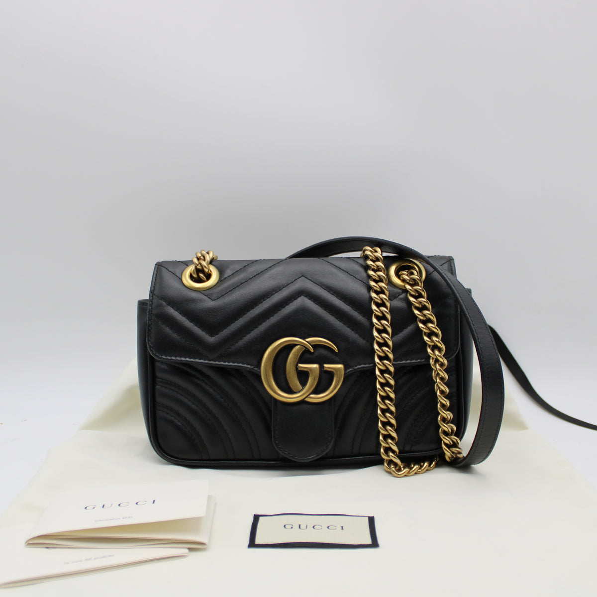 BORSA GUCCI MARMONT SMALL IN PELLE NERA GB264