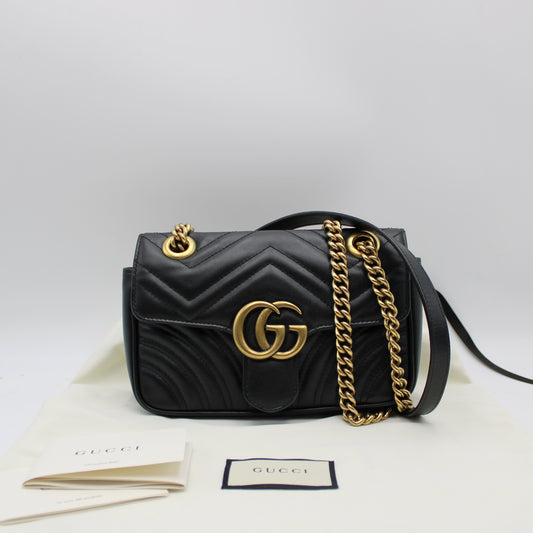 BORSA GUCCI MARMONT SMALL IN PELLE NERA GB264