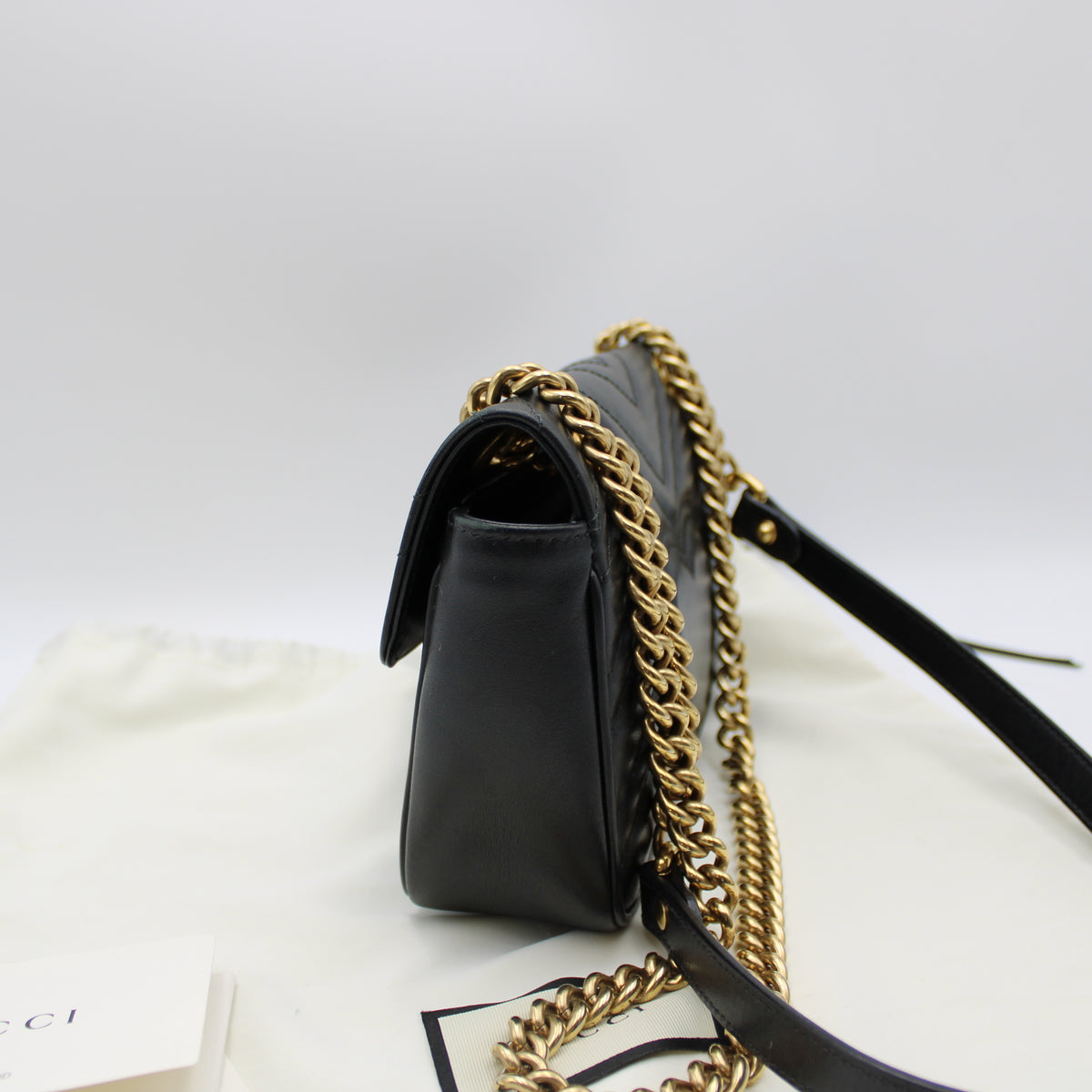 BORSA GUCCI MARMONT SMALL IN PELLE NERA GB264