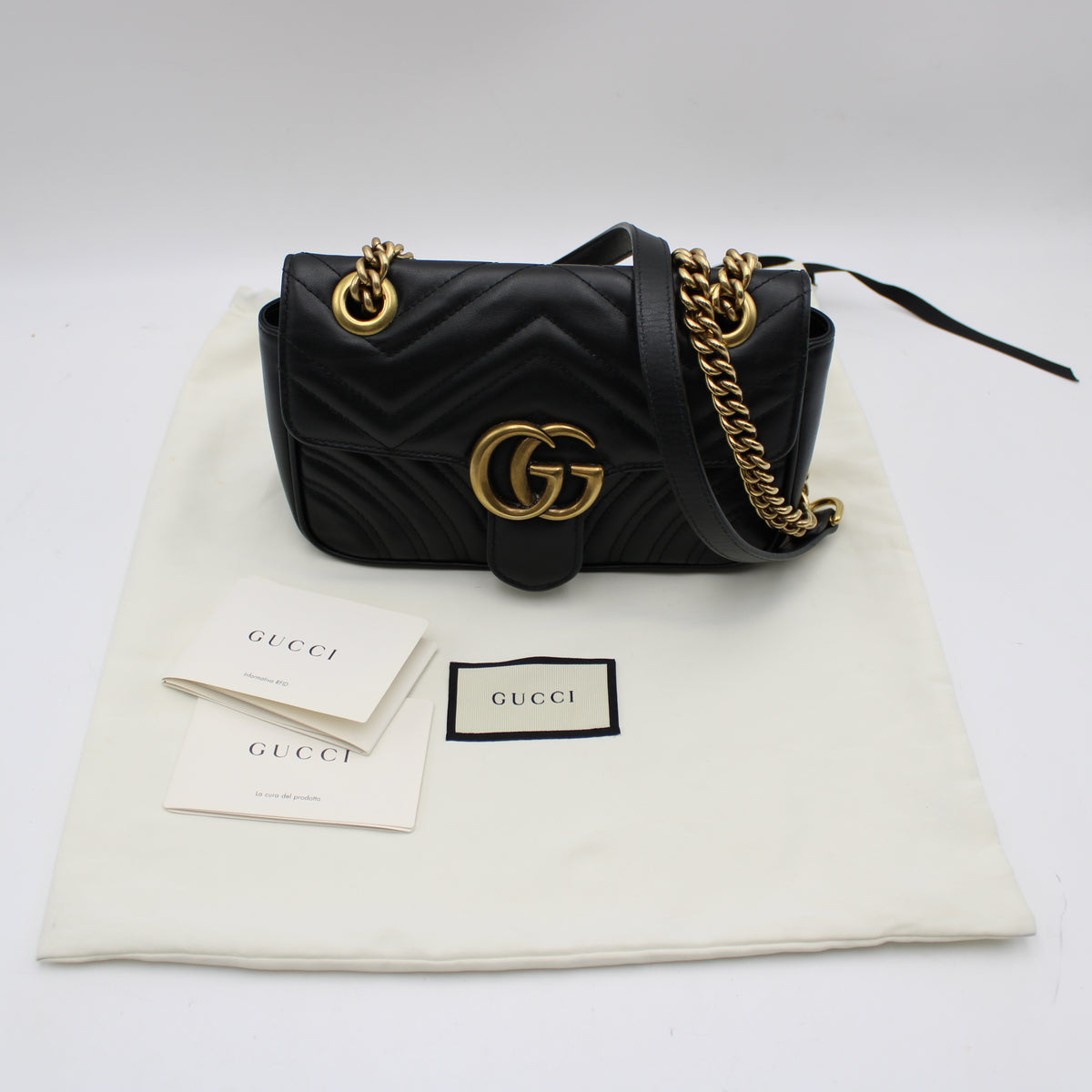 BORSA GUCCI MARMONT SMALL IN PELLE NERA GB264