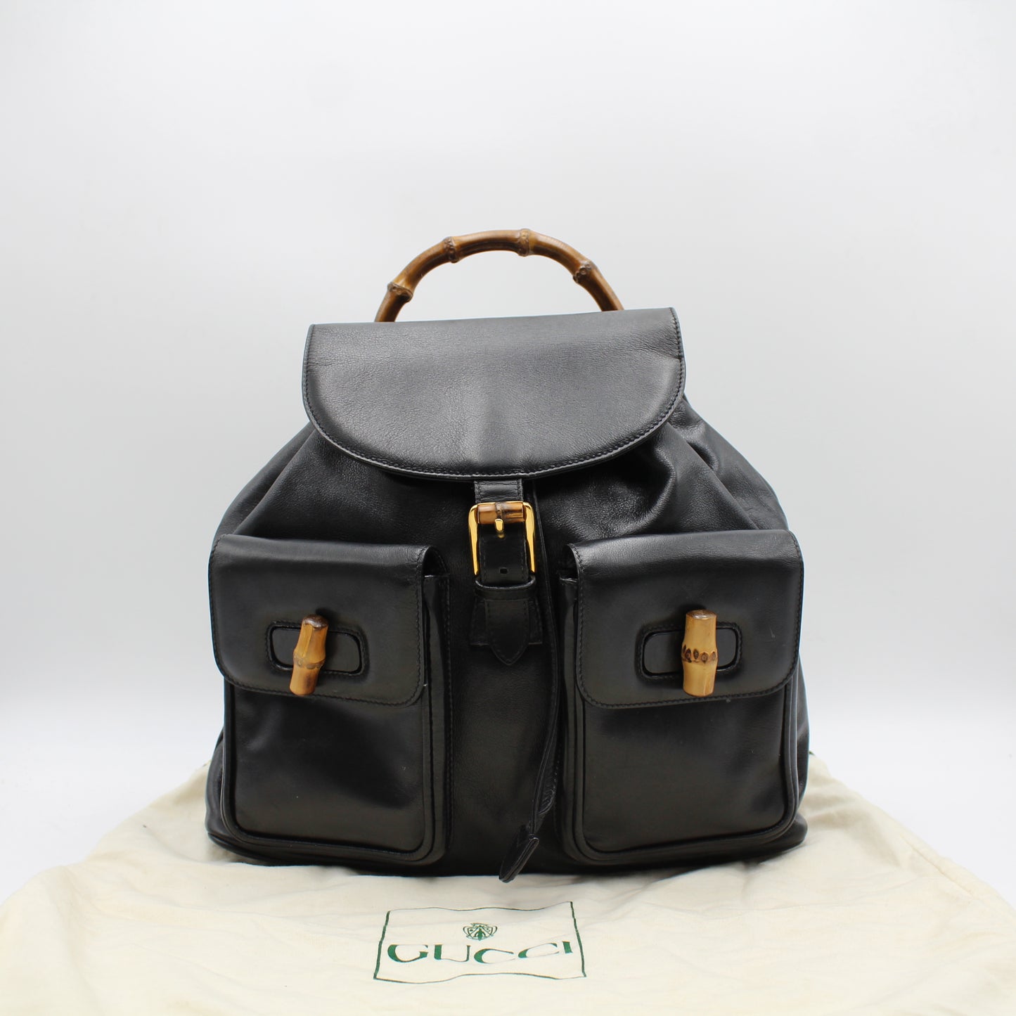 ZAINO GUCCI BAMBOO IN PELLE NERO GB242