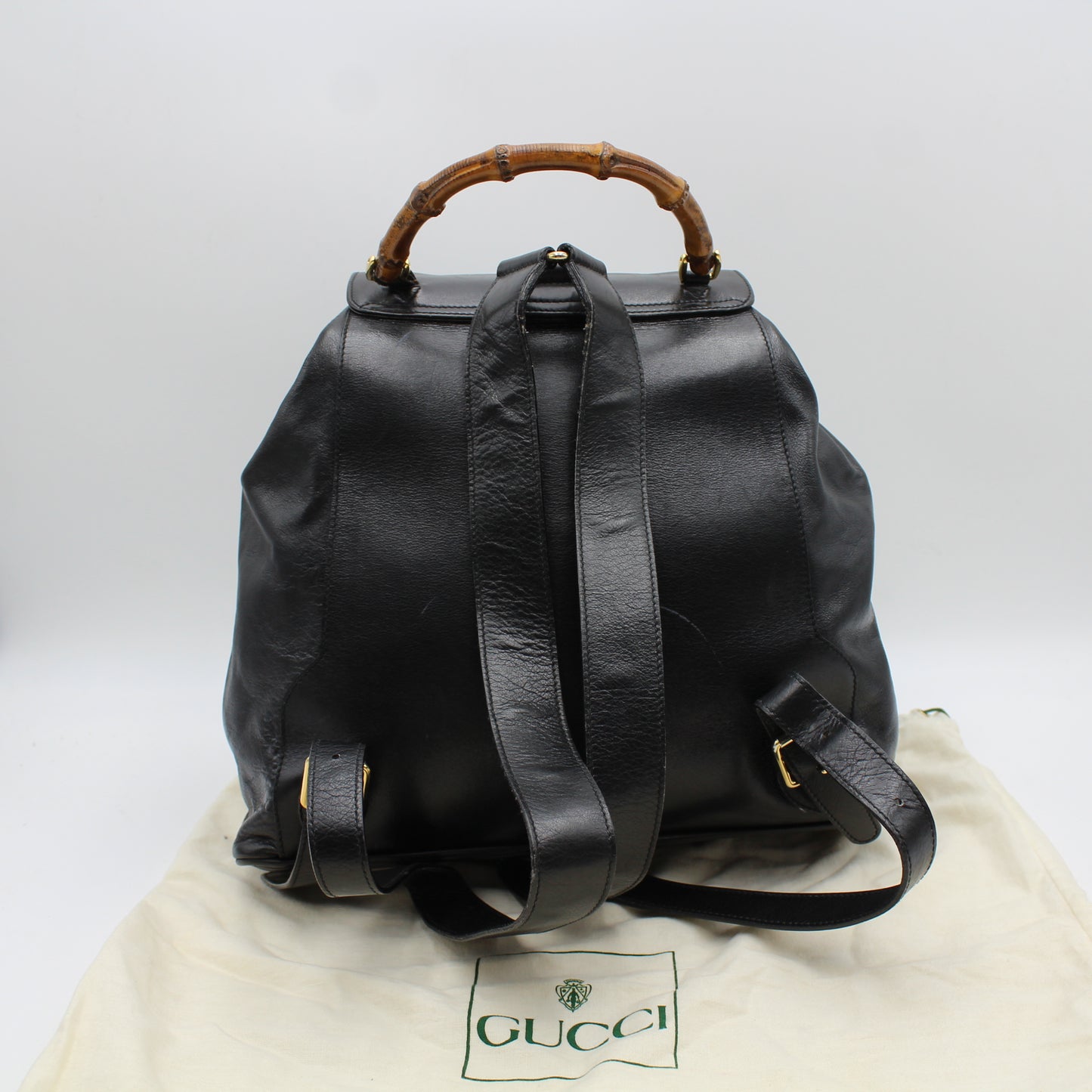 ZAINO GUCCI BAMBOO IN PELLE NERO GB242