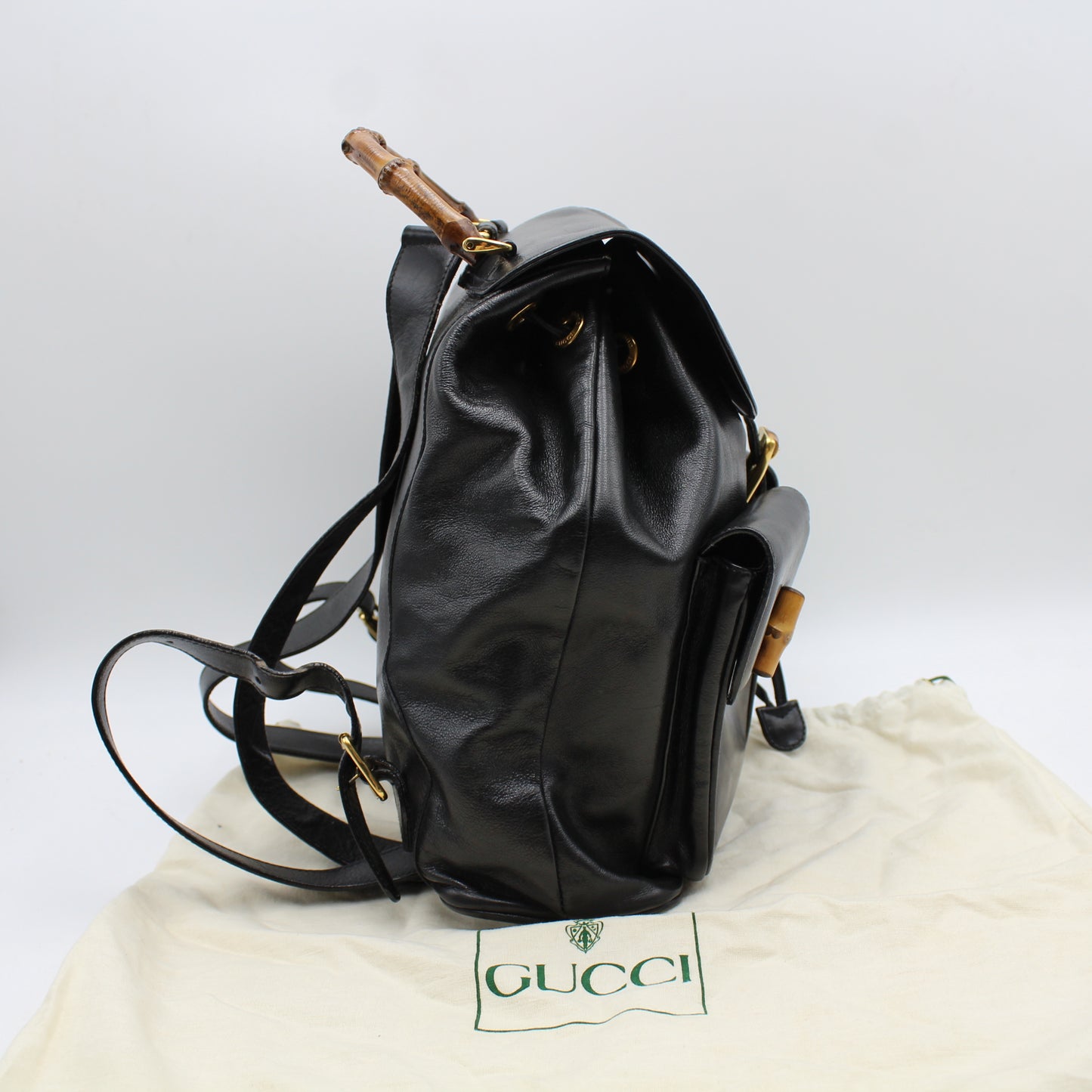 ZAINO GUCCI BAMBOO IN PELLE NERO GB242