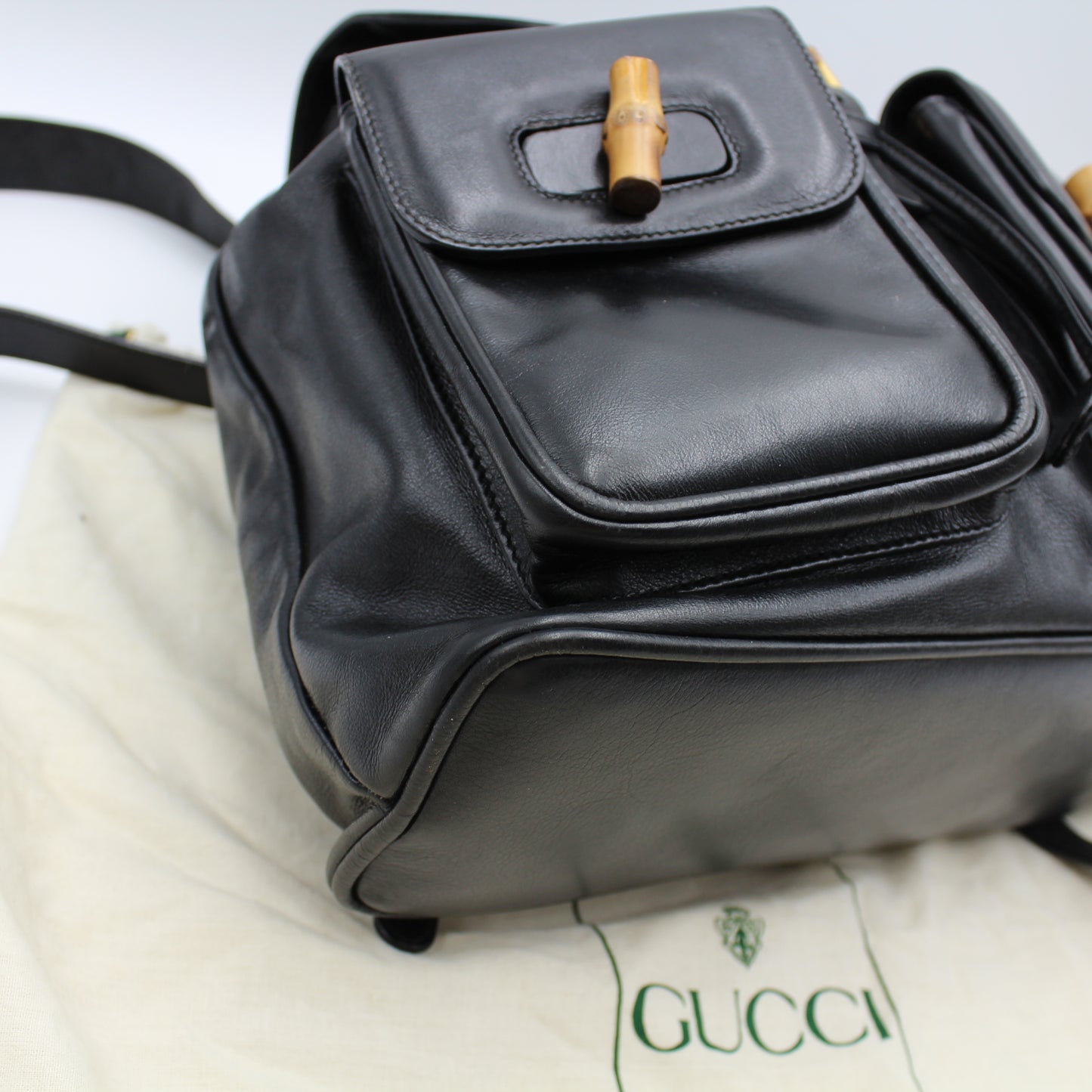 ZAINO GUCCI BAMBOO IN PELLE NERO GB242