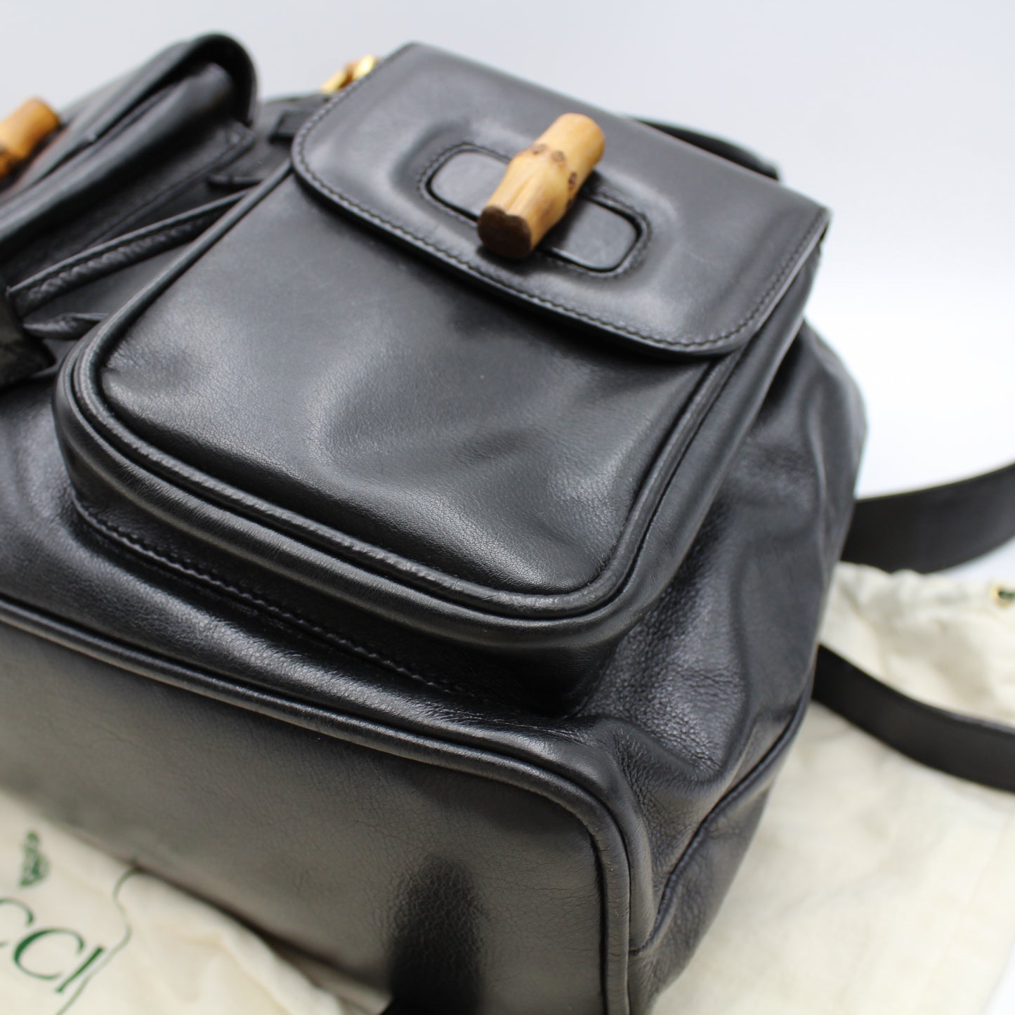 ZAINO GUCCI BAMBOO IN PELLE NERO GB242