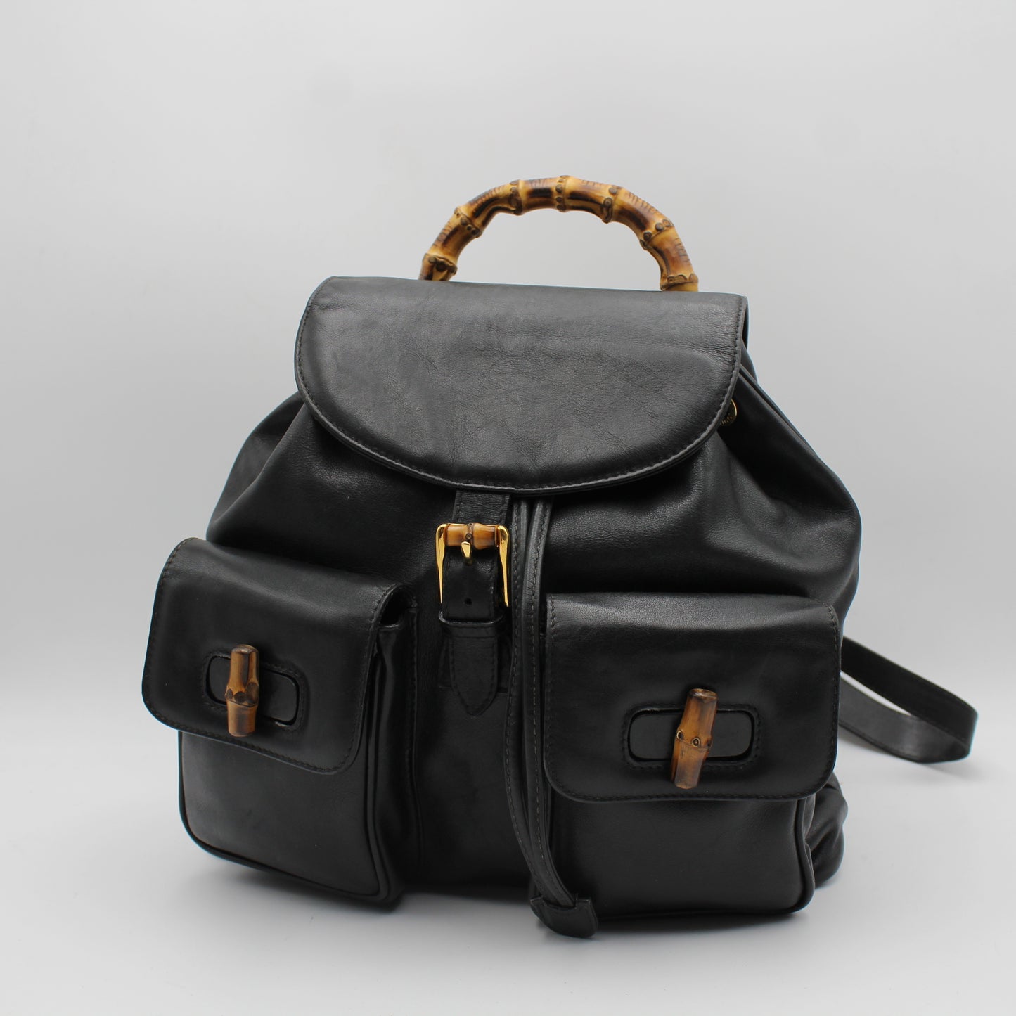 ZAINO GUCCI BAMBOO IN PELLE NERO GB244