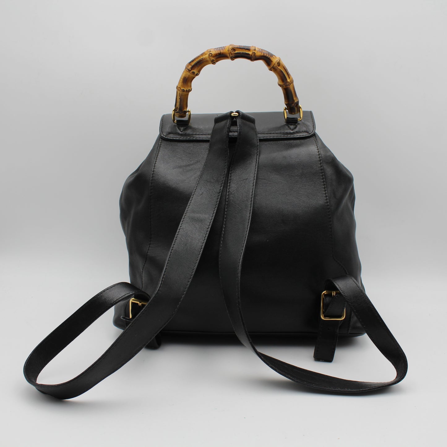 ZAINO GUCCI BAMBOO IN PELLE NERO GB244