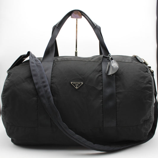 BORSONE PRADA IN TELA VELA NERO PB199