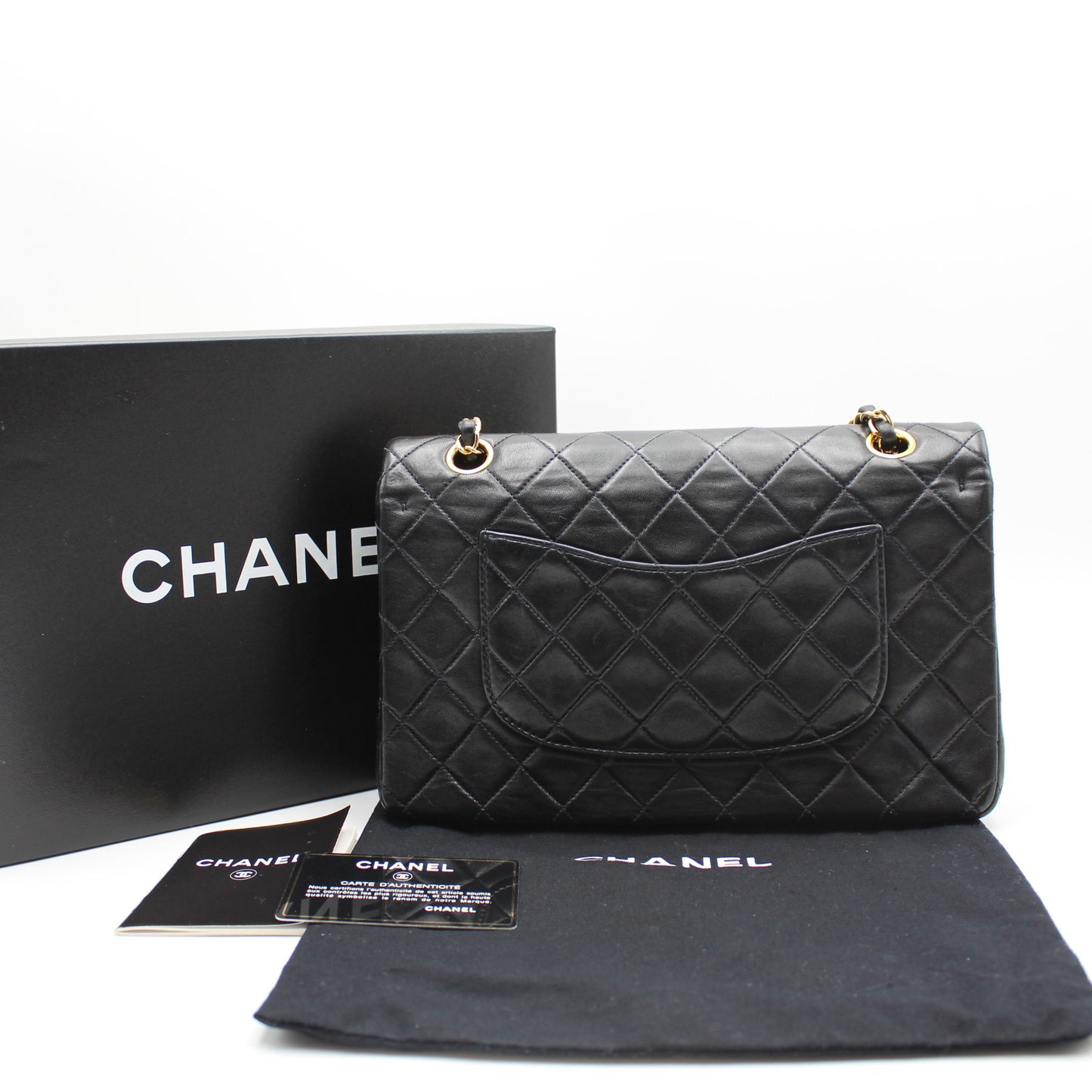 BORSA CLASSICA CHANEL TIMELESS IN PELLE DI AGNELLO NERA MEDIA CB258