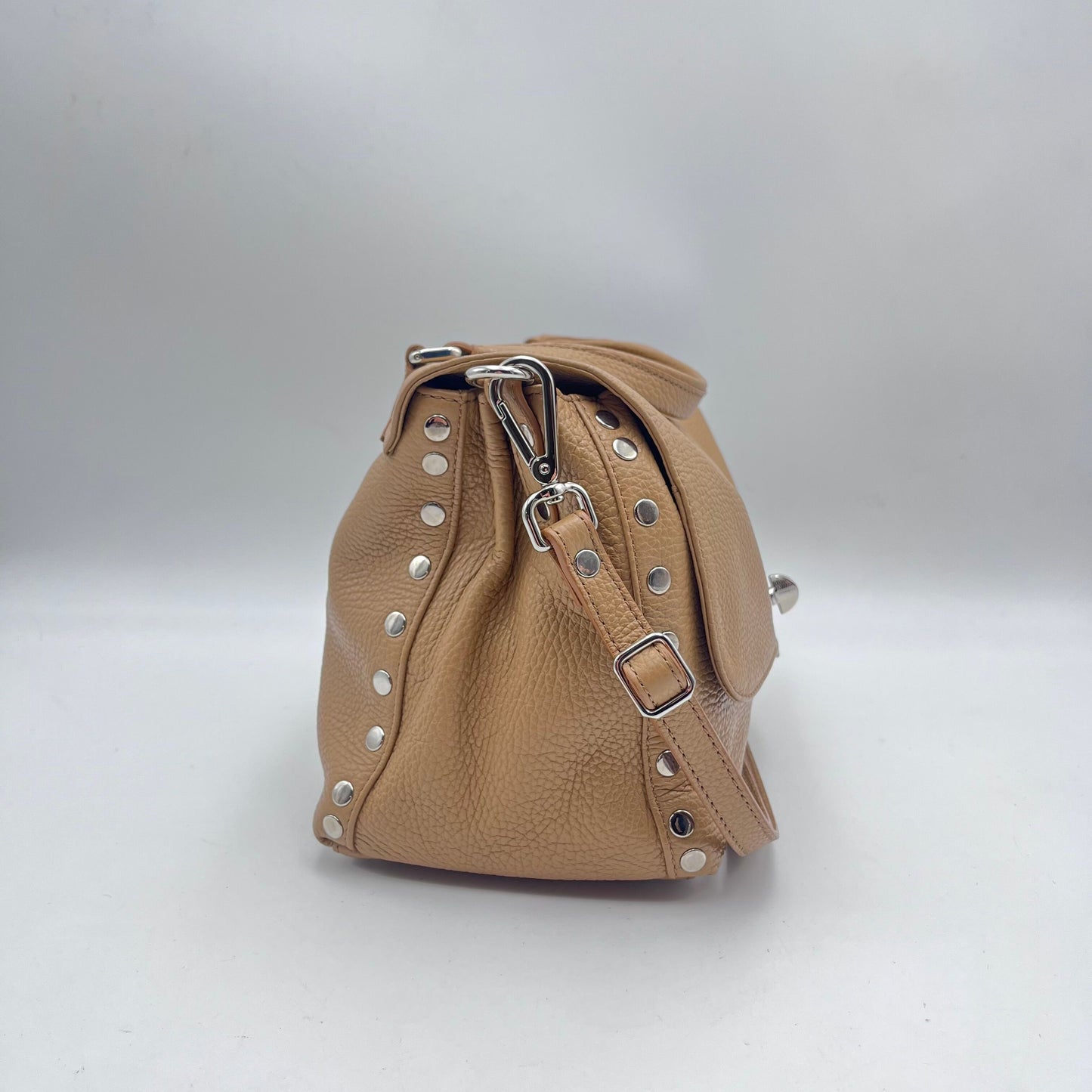 BORSA POSTINA ZANELLATO SMALL IN PELLE MARTELLATA CAPPUCCINO ZB120