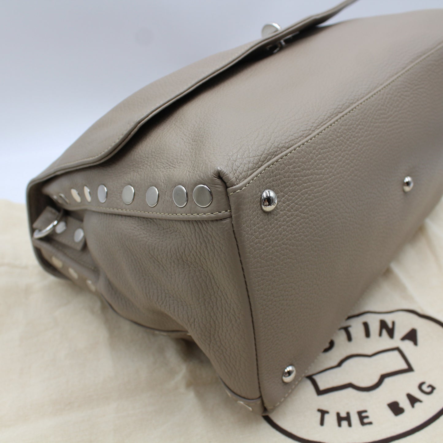 BORSA ZANELLATO POSTINA MEDIUM IN PELLE MARTELLATA GREY CRETA ZB116