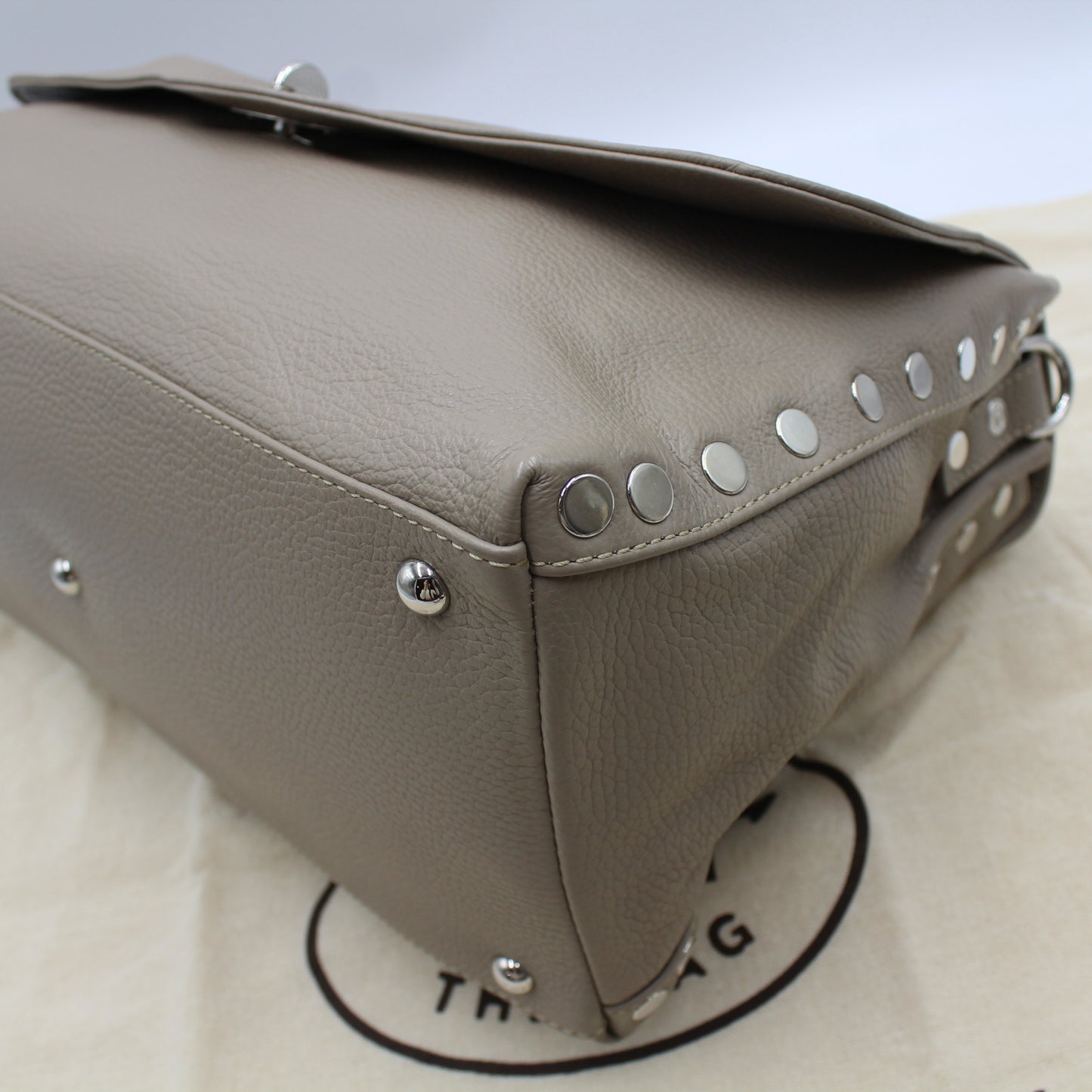 BORSA ZANELLATO POSTINA MEDIUM IN PELLE MARTELLATA GREY CRETA ZB116