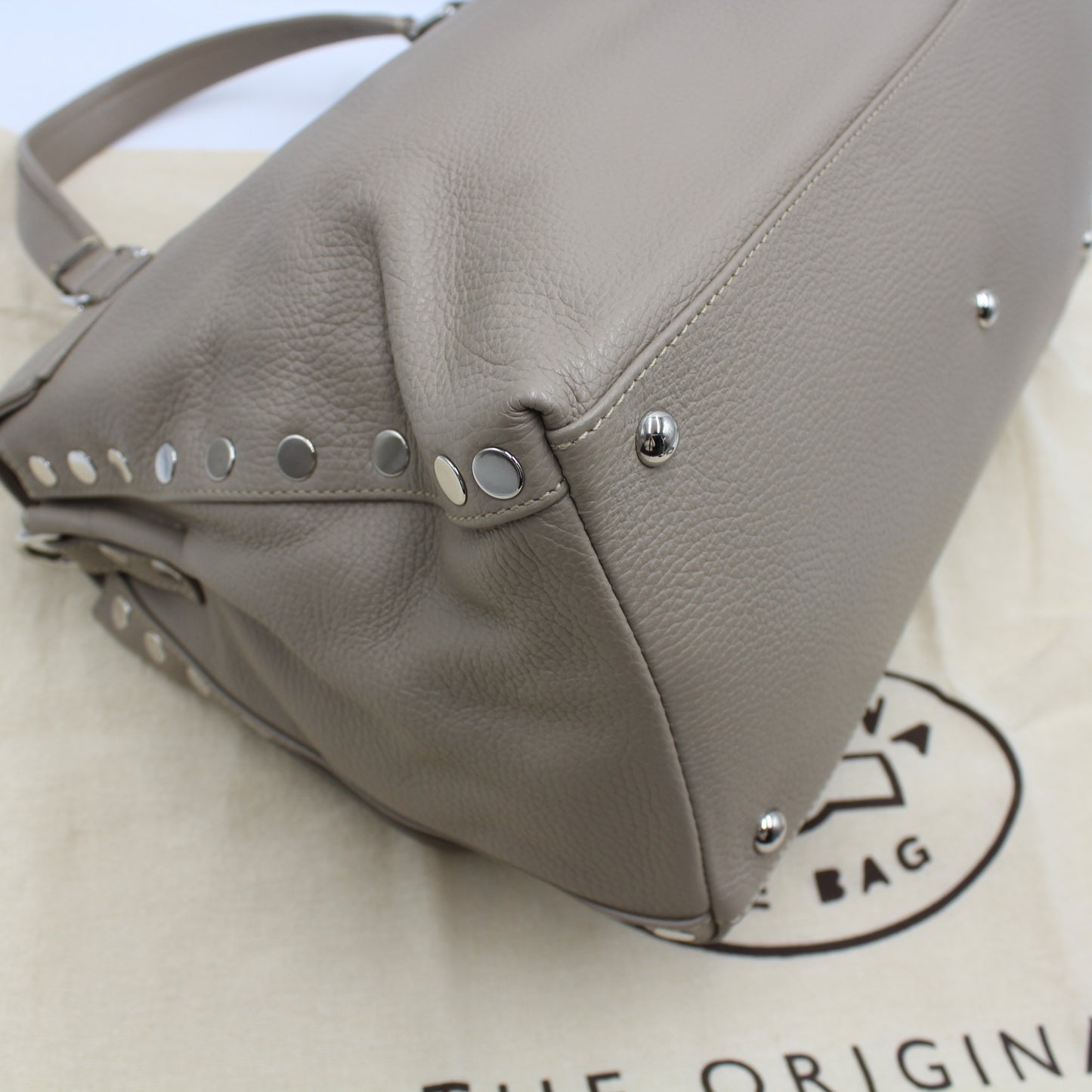 BORSA ZANELLATO POSTINA MEDIUM IN PELLE MARTELLATA GREY CRETA ZB116