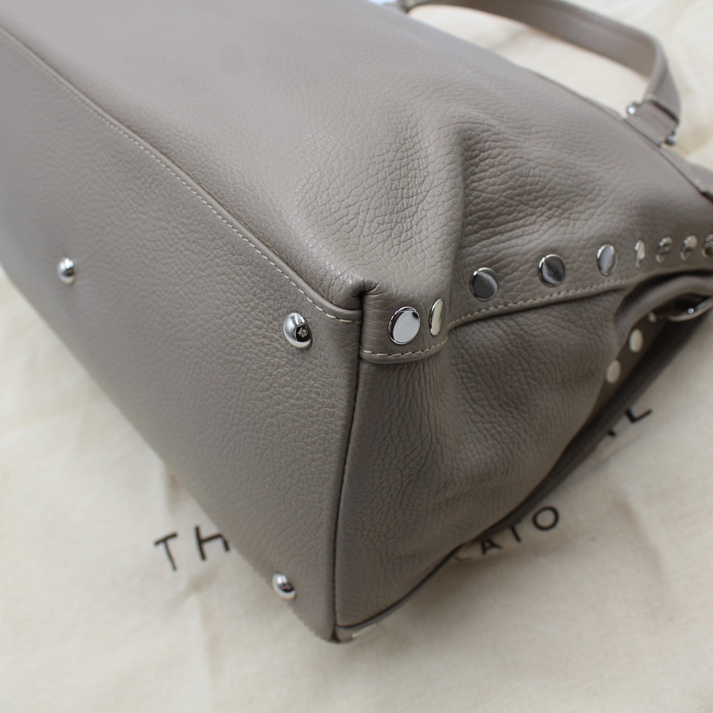 BORSA ZANELLATO POSTINA MEDIUM IN PELLE MARTELLATA GREY CRETA ZB116