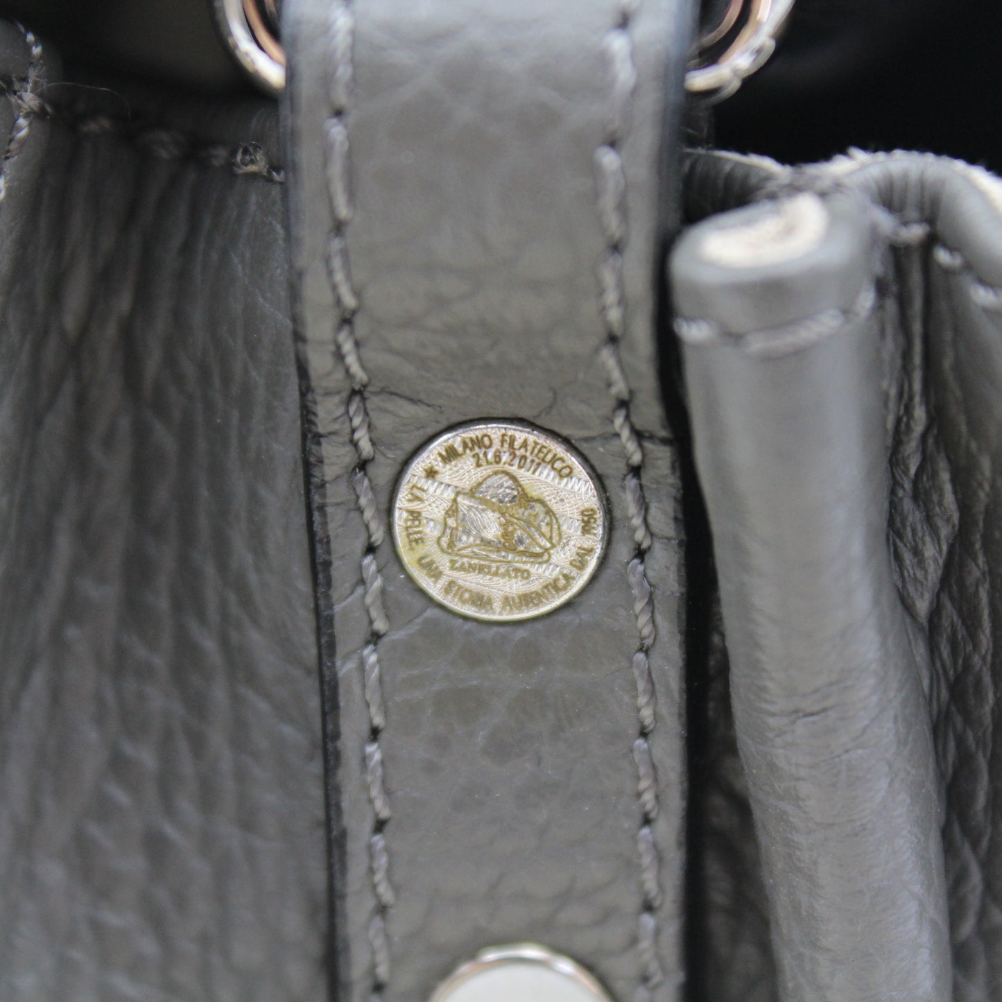 BORSA ZANELLATO POSTINA SMALL IN PELLE MARTELLATA GREY MONTEBIANCO ZB117