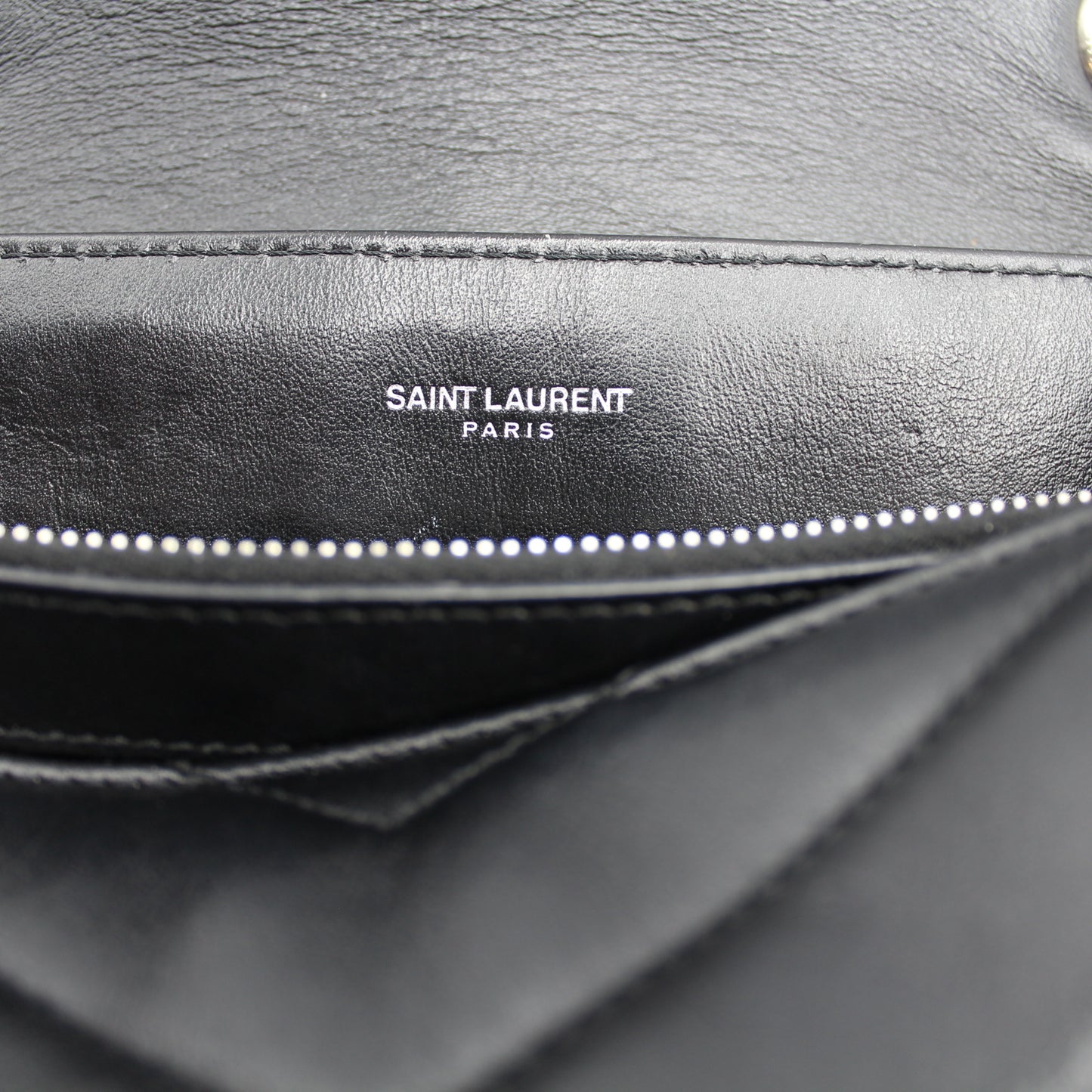 BORSA SAINT LAURENT LOULOU MEDIA IN PELLE NERA YB117