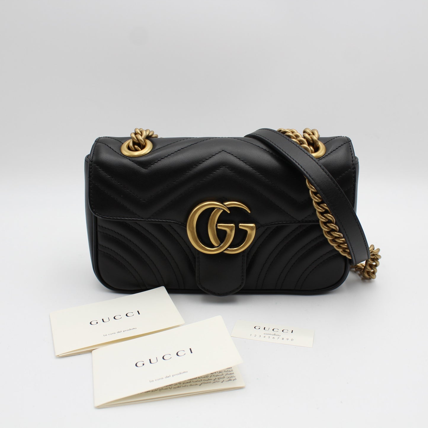 BORSA GUCCI MARMONT MINI NERA IN PELLE MATELASSE GB259