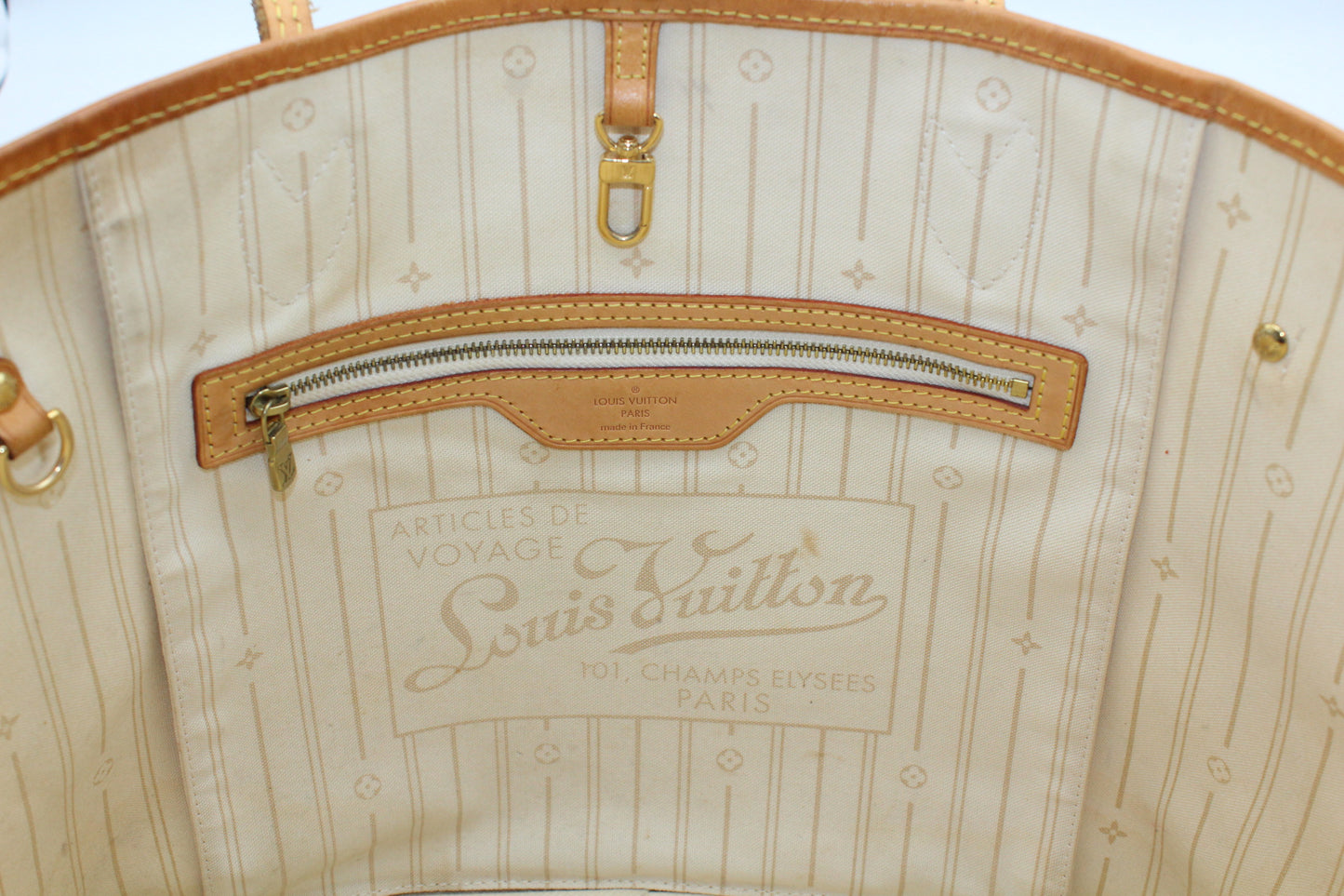 BORSA LOUIS VUITTON NEVERFULL MM DAMIER AZUR LB1804