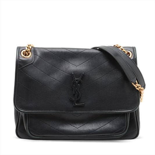 BORSA SAINT LAURENT NIKI MEDIA IN PELLE NERA