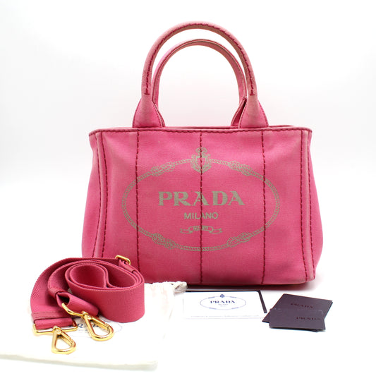 BORSA PRADA SHOPPING SMALL IN CANVAS DI COTONE PB150