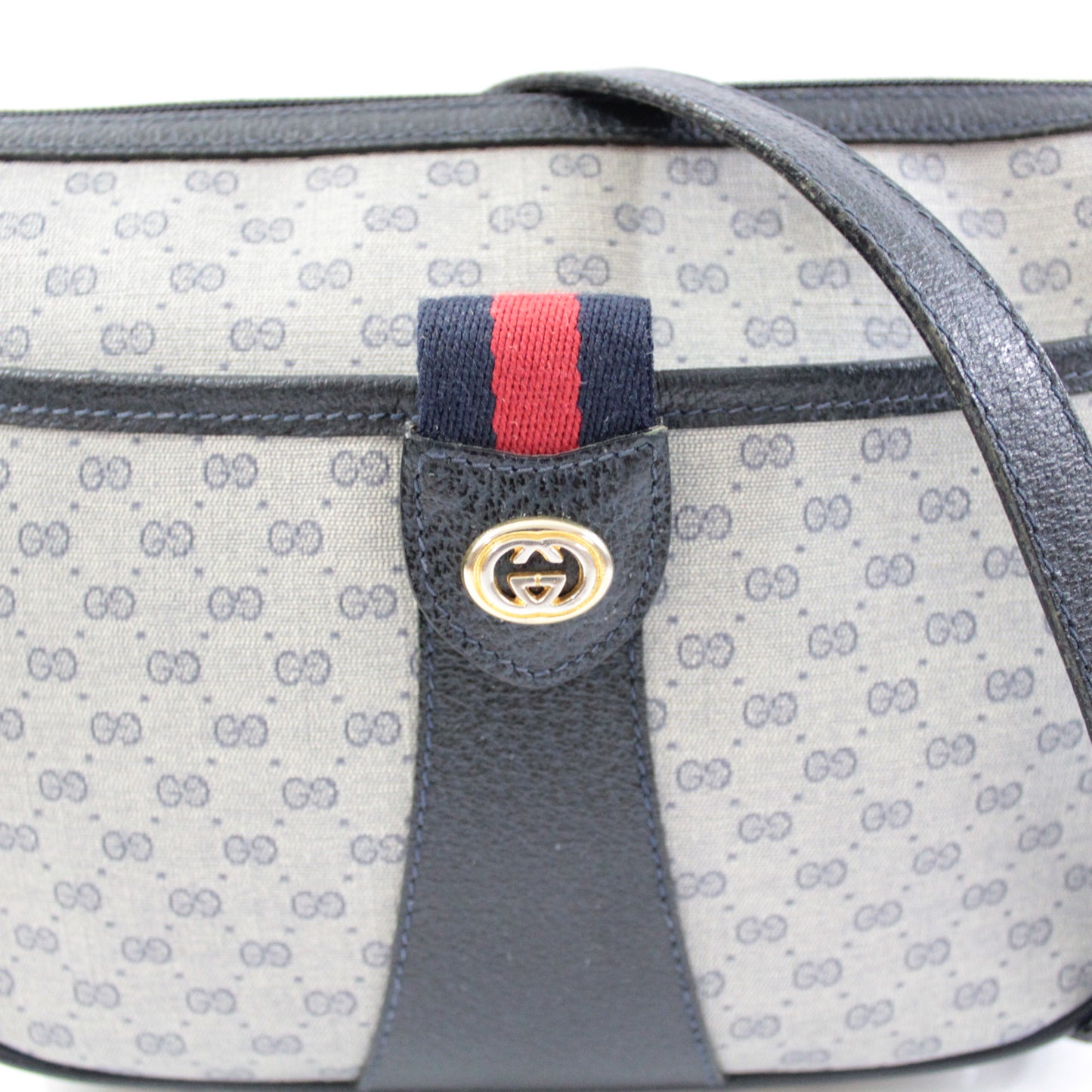 GUCCI SHERRY LINE BLUE NAVY SHOULDER BAG GB141