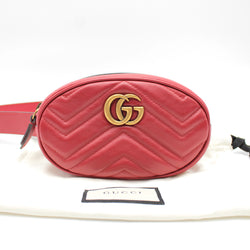 GUCCI GG MARMONT BAG IN RED MATELASSÉ LEATHER SIZE 85 GB152