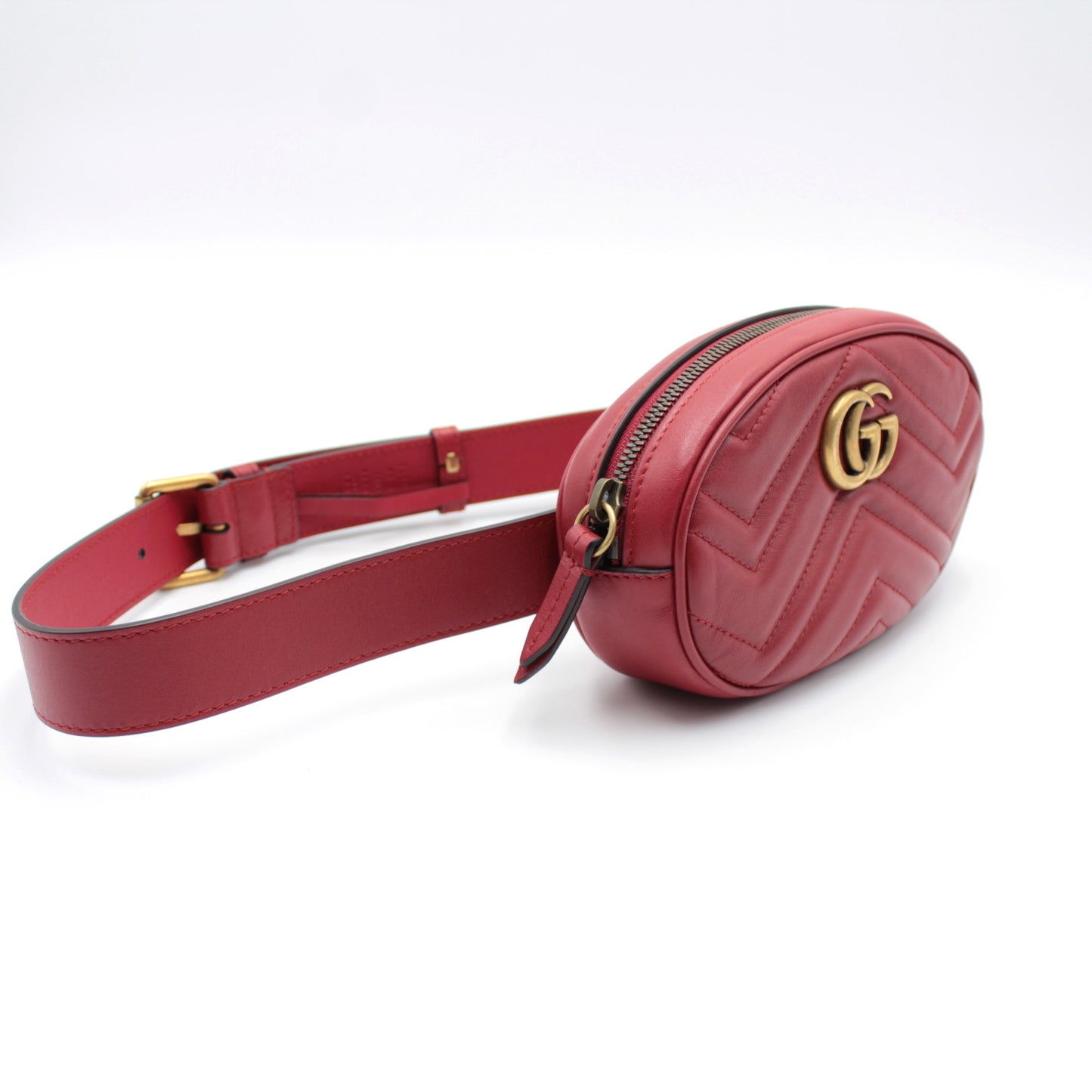 GUCCI GG MARMONT BAG IN RED MATELASSÉ LEATHER SIZE 85 GB152